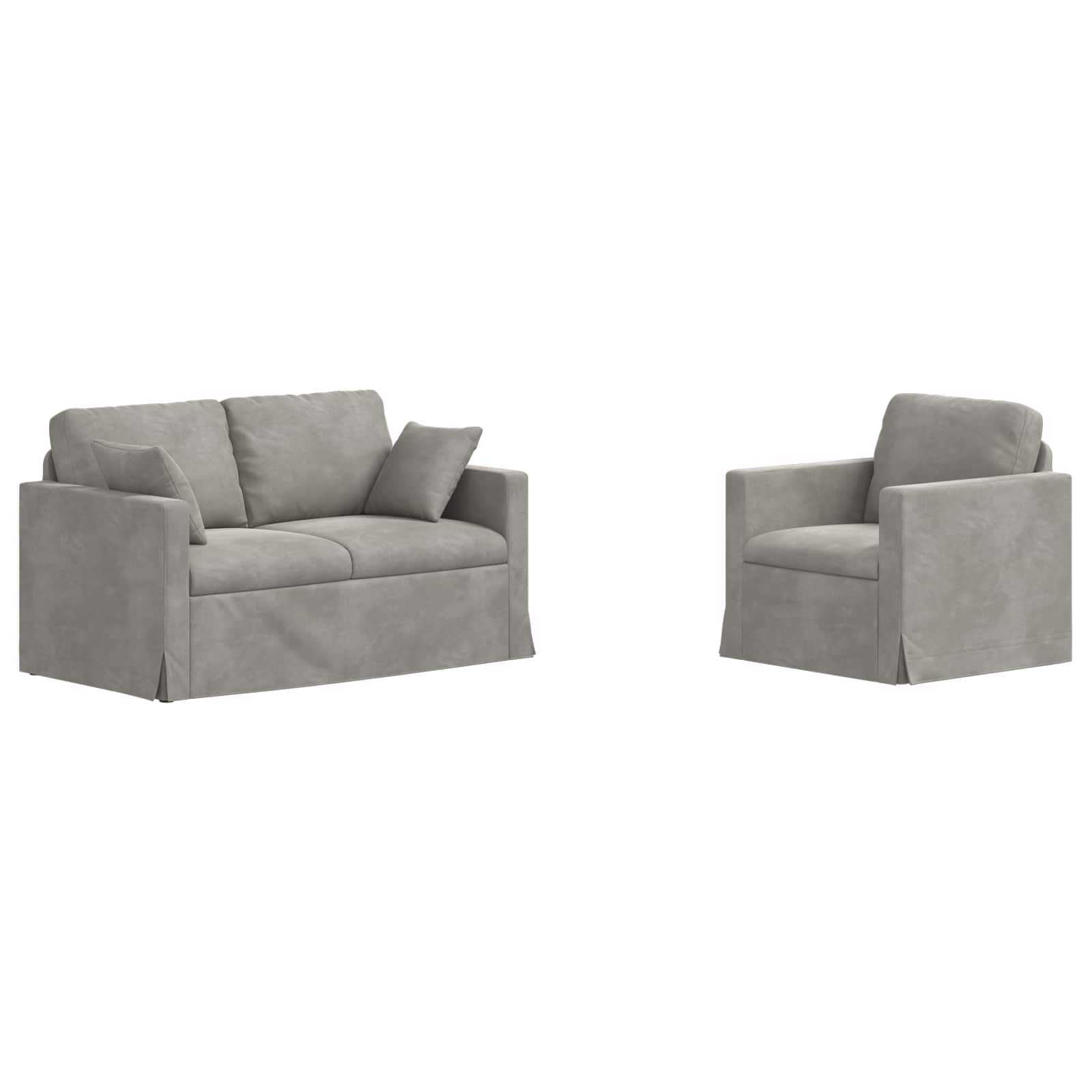 vidaXL Bank 2 pcs Lichtgrijs