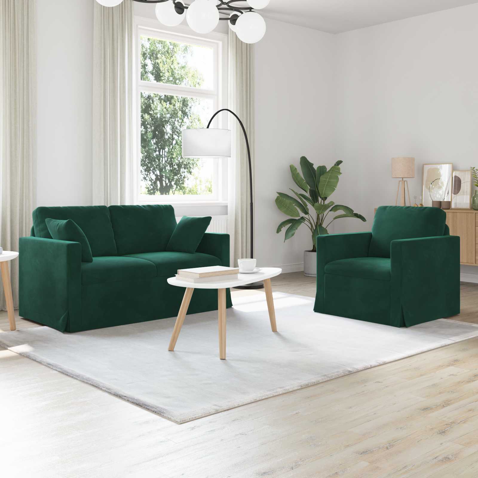 vidaXL Bank 2 pcs Lichtgrijs