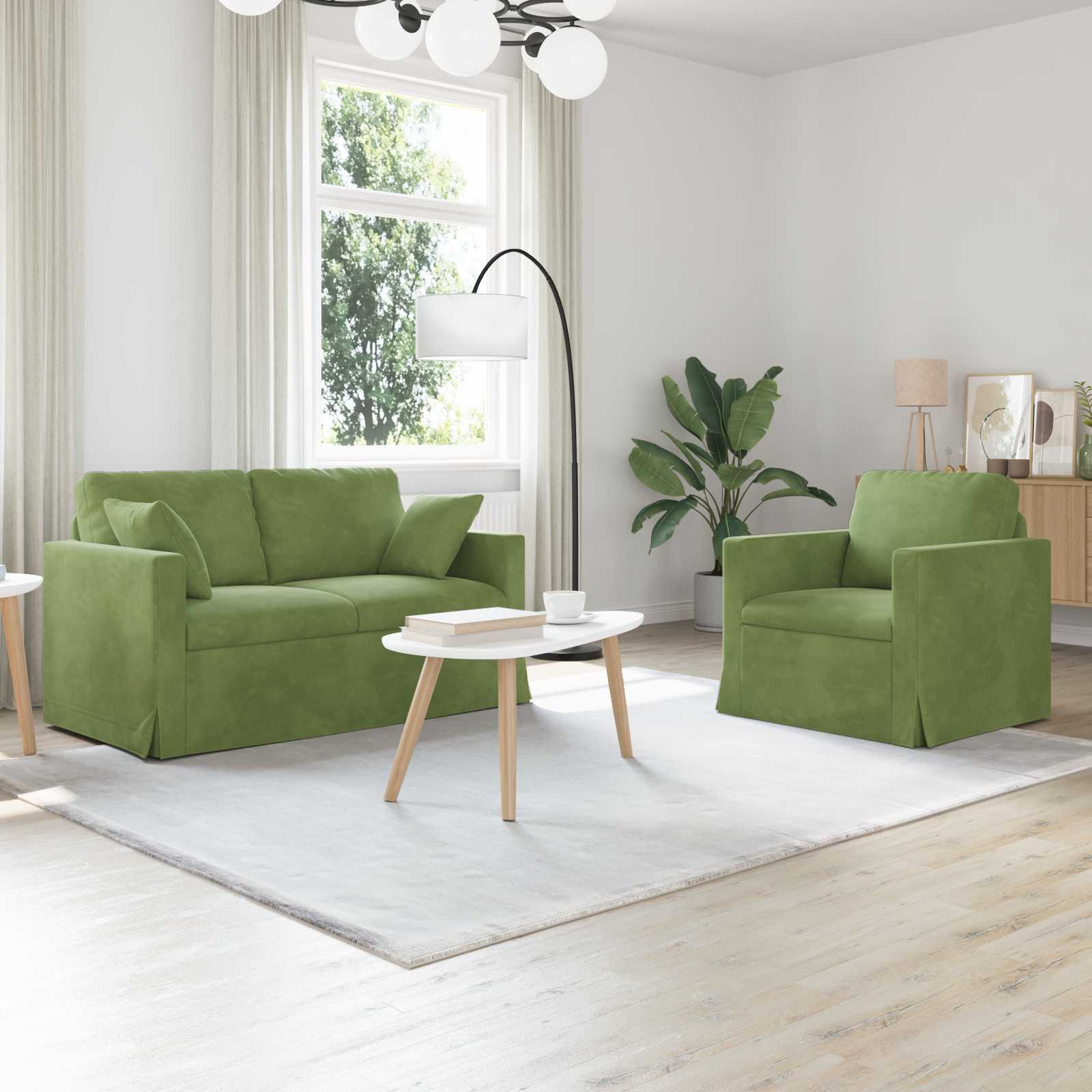 vidaXL Bank 2 pcs Lichtgrijs
