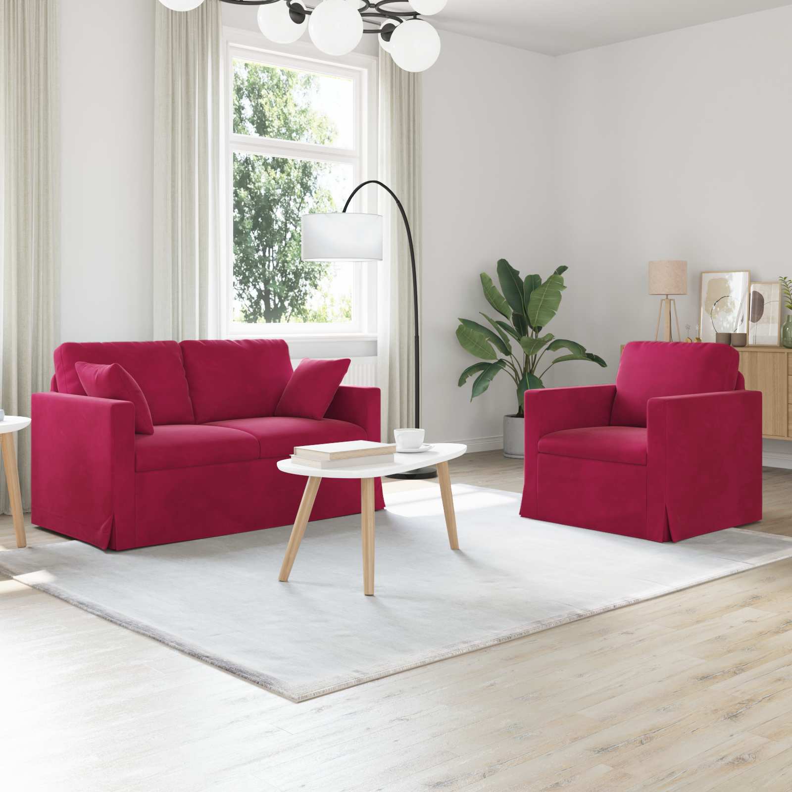 vidaXL Bank 2 pcs Lichtgrijs