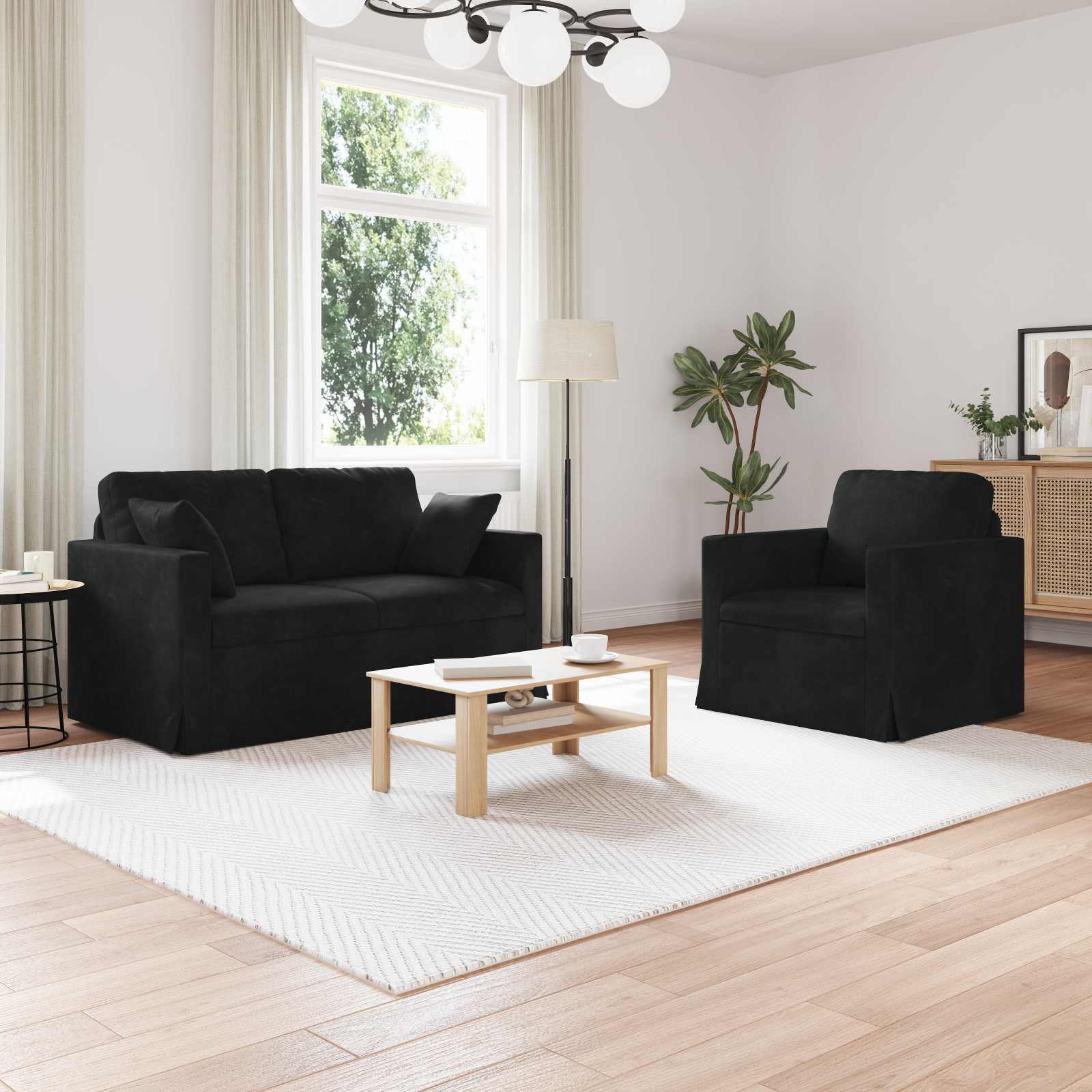 vidaXL Bank 2 pcs Lichtgrijs