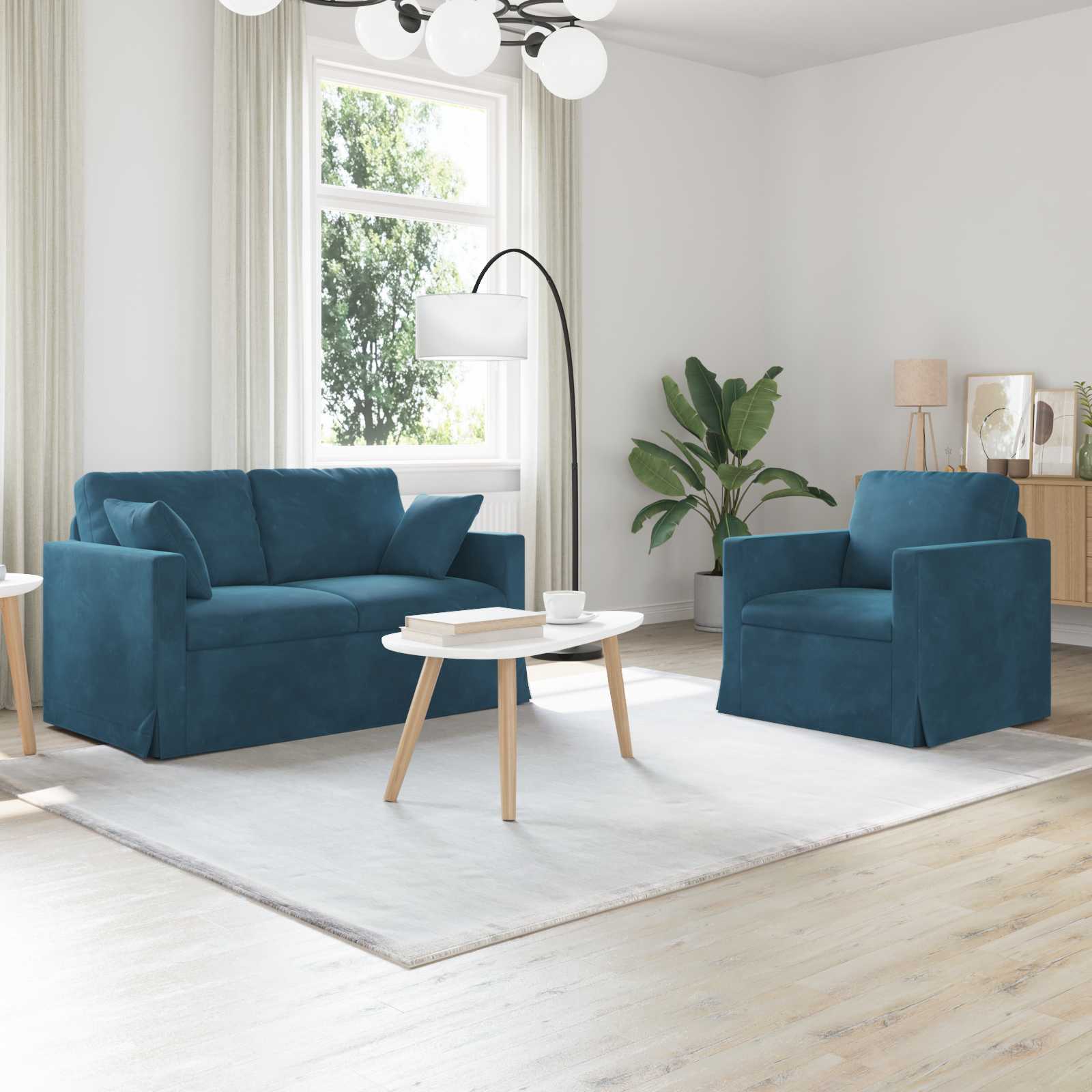 vidaXL Bank 2 pcs Lichtgrijs