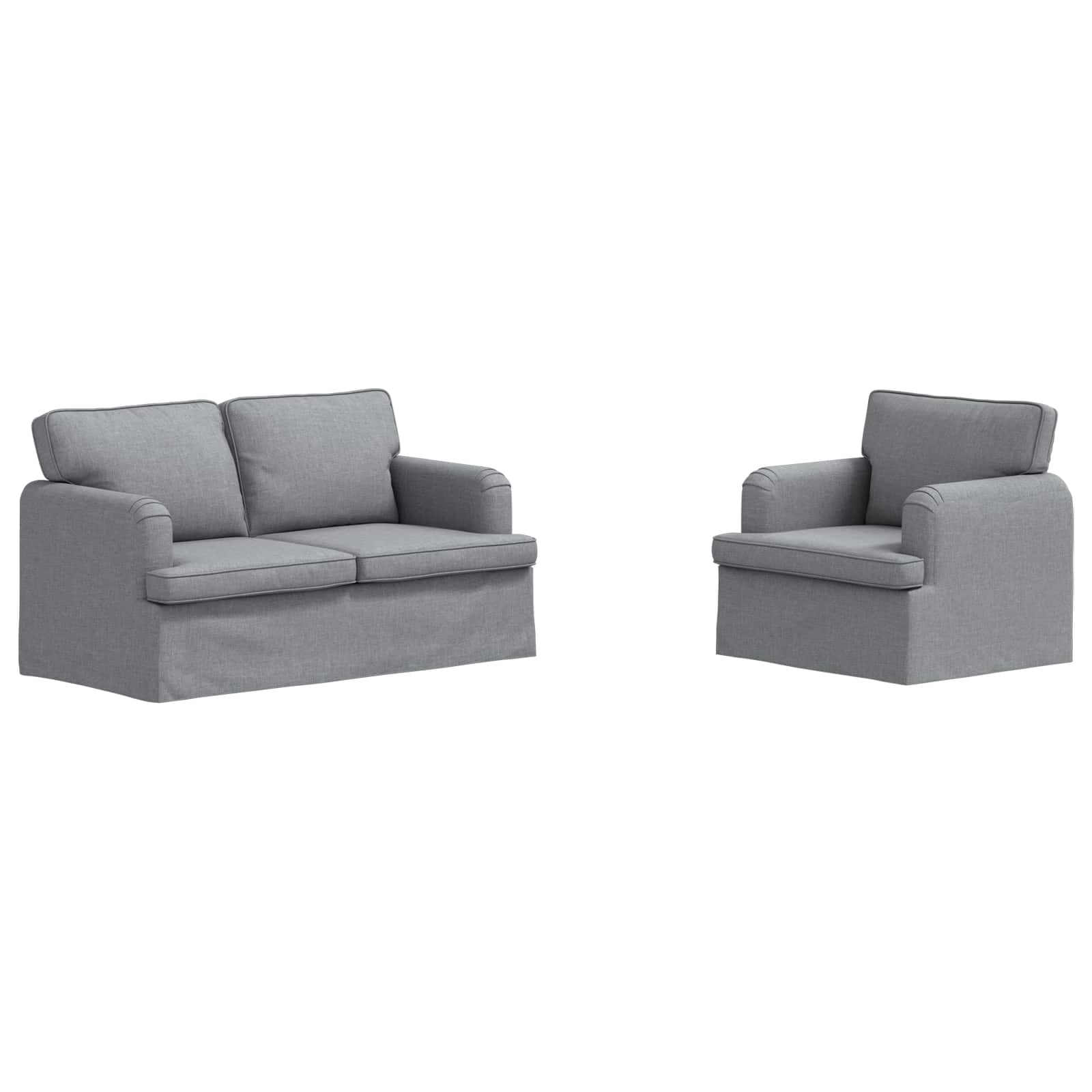 vidaXL Bank 2 pcs Lichtgrijs Metaal