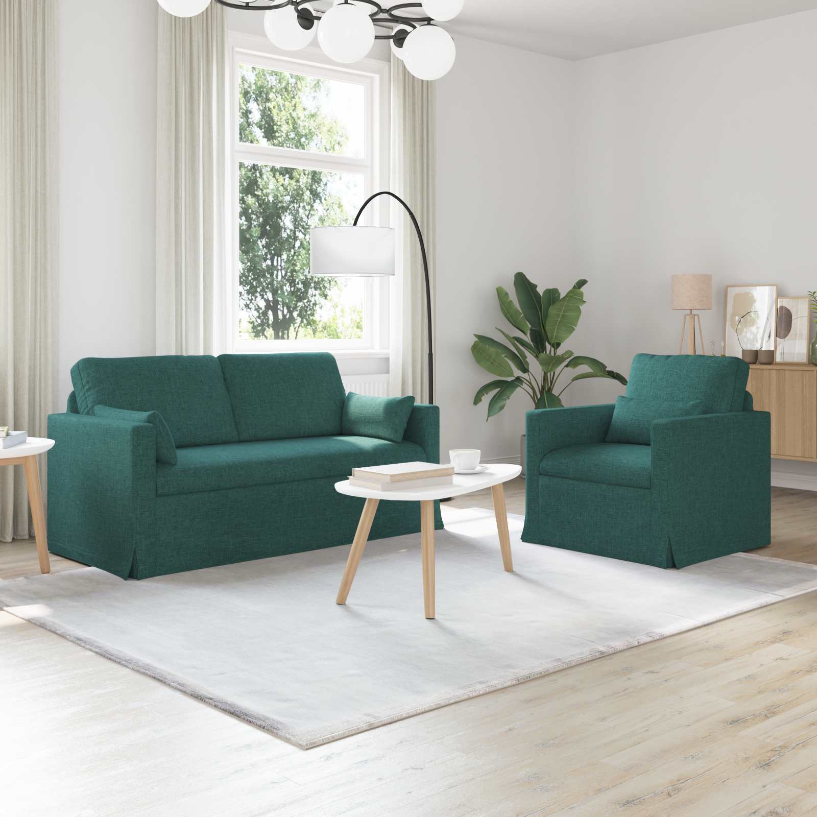 vidaXL Bank 2 pcs Lichtgrijs Metaal