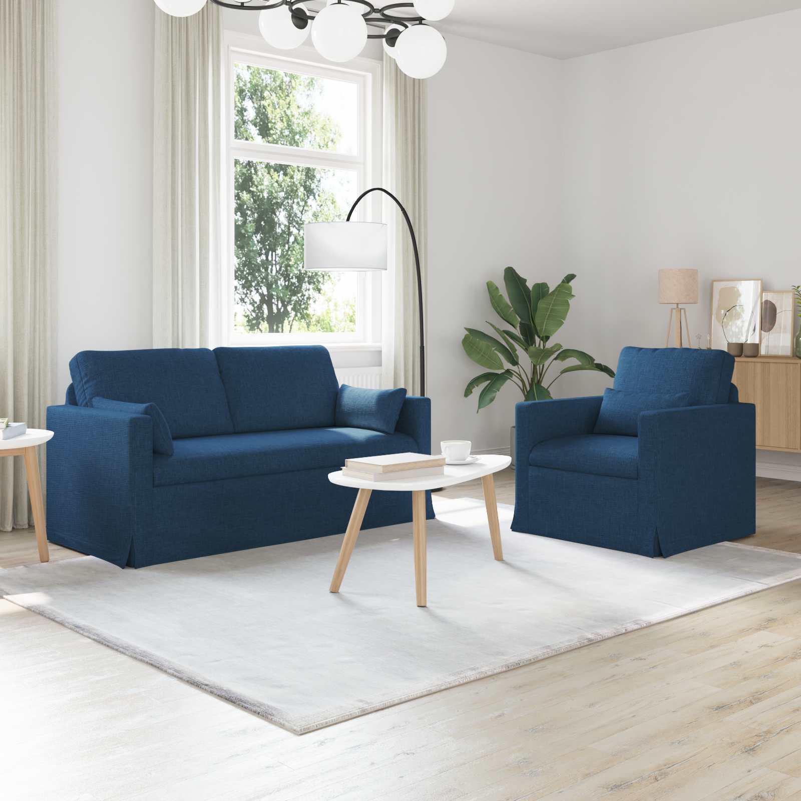 vidaXL Bank 2 pcs Lichtgrijs Metaal