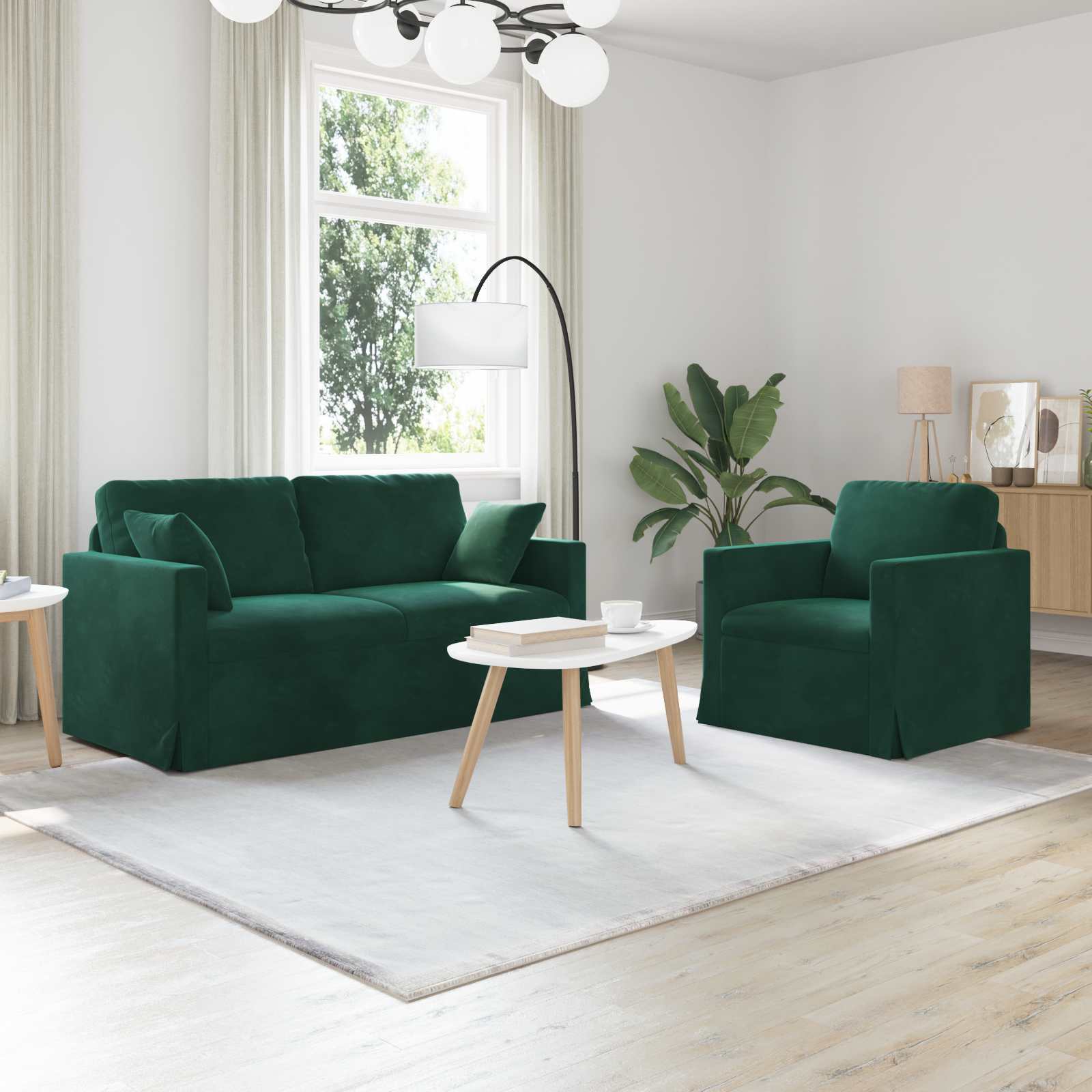 vidaXL Bank 2 pcs Lichtgrijs