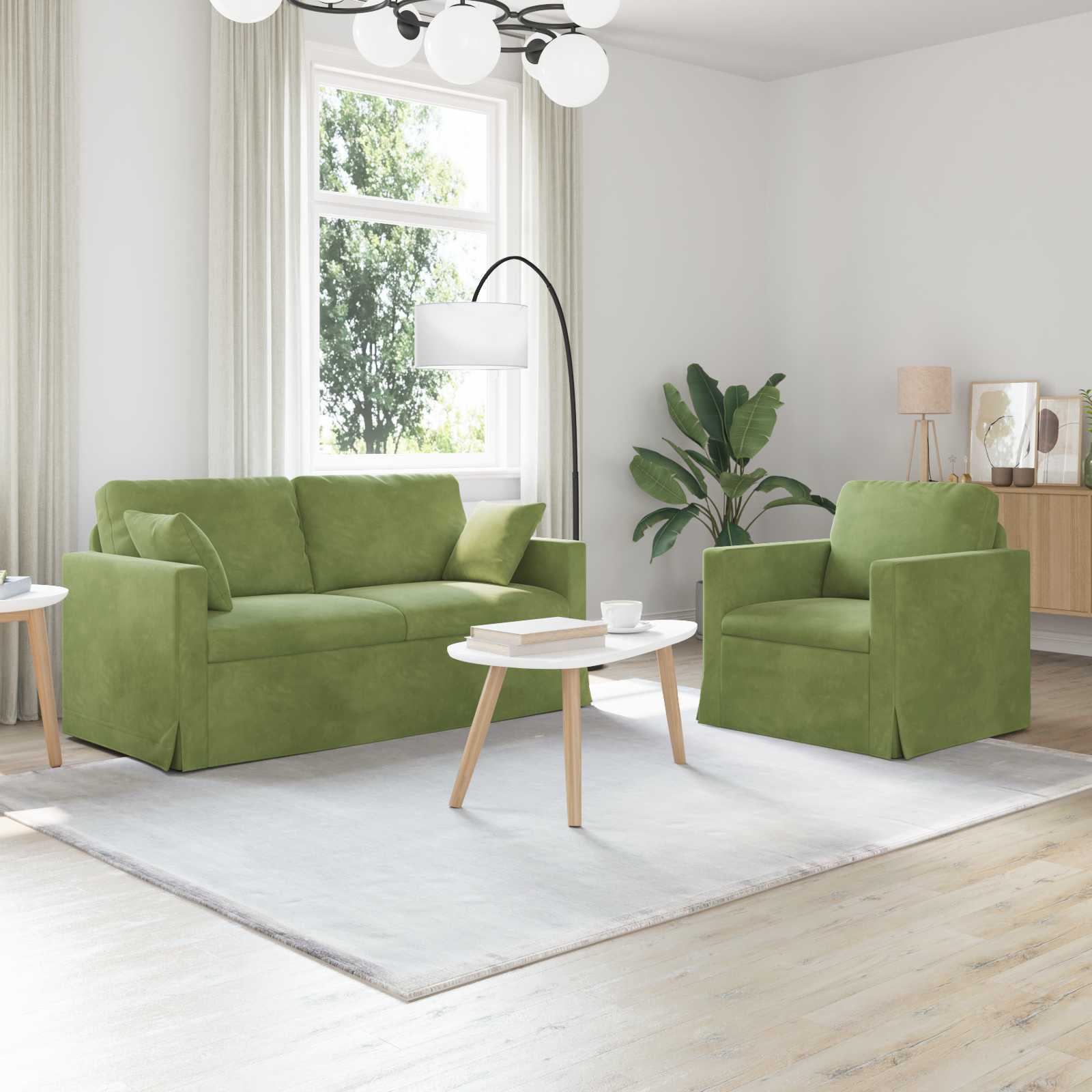 vidaXL Bank 2 pcs Lichtgrijs