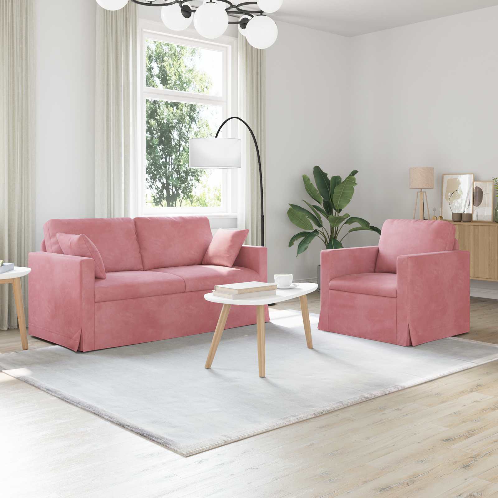 vidaXL Bank 2 pcs Lichtgrijs