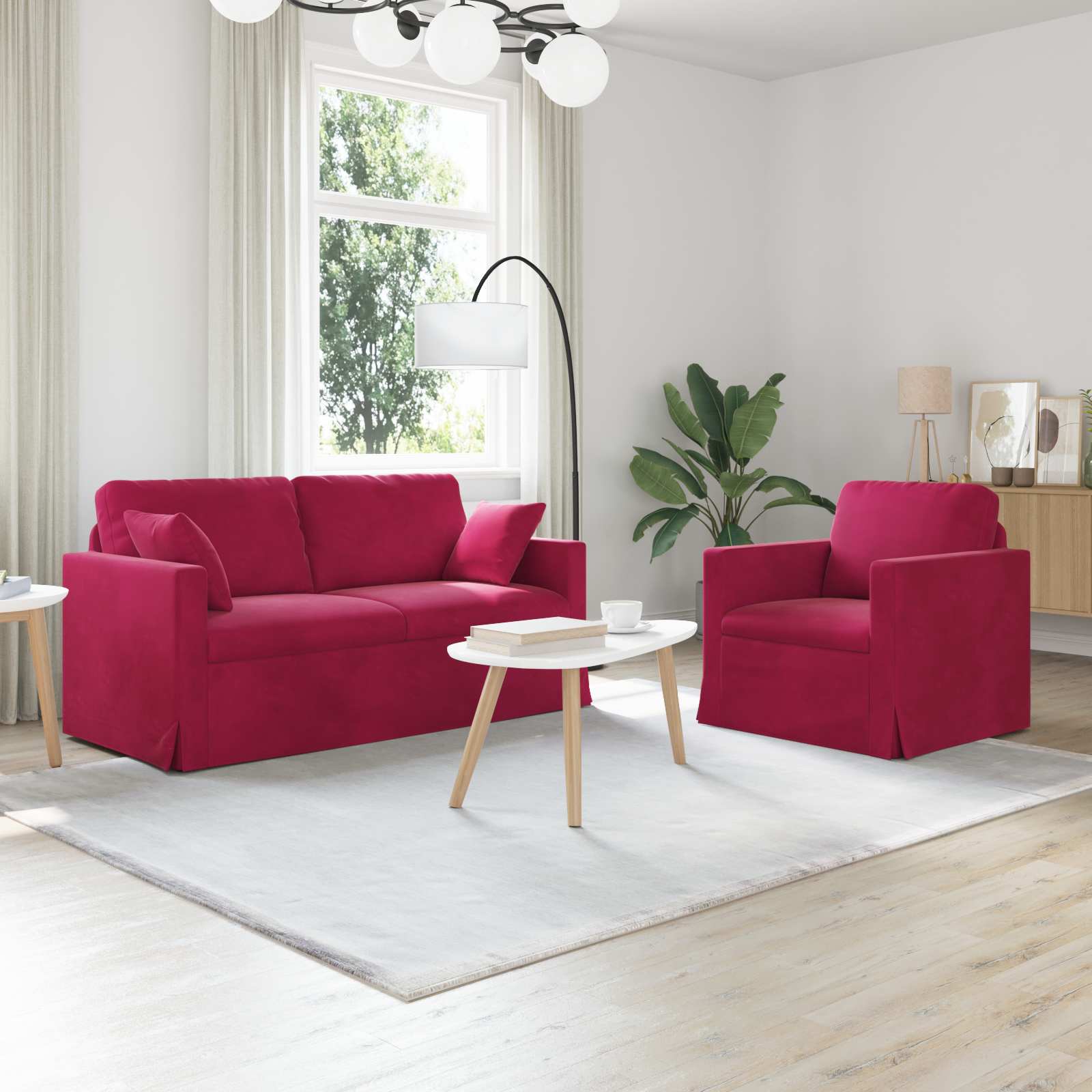 vidaXL Bank 2 pcs Lichtgrijs