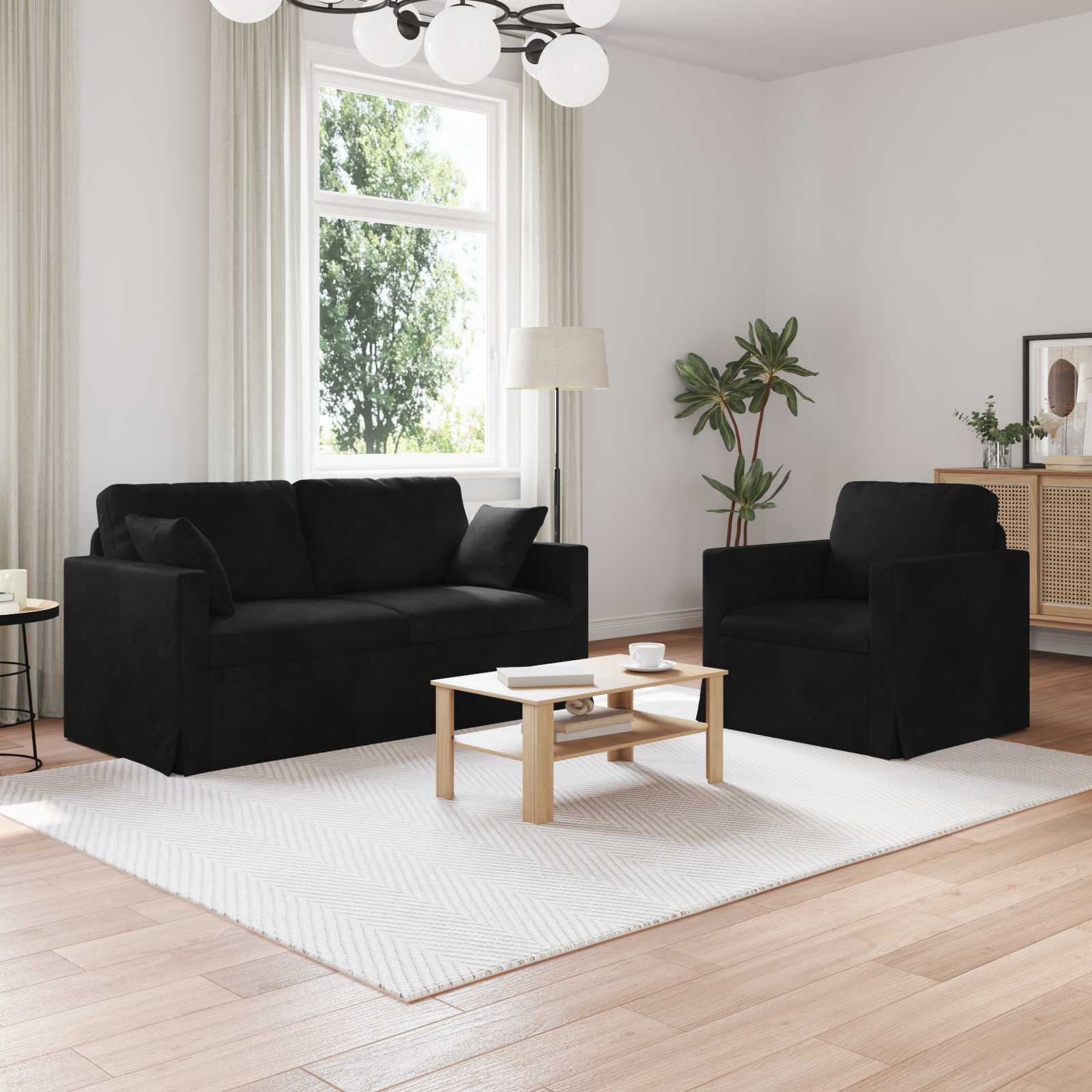 vidaXL Bank 2 pcs Lichtgrijs