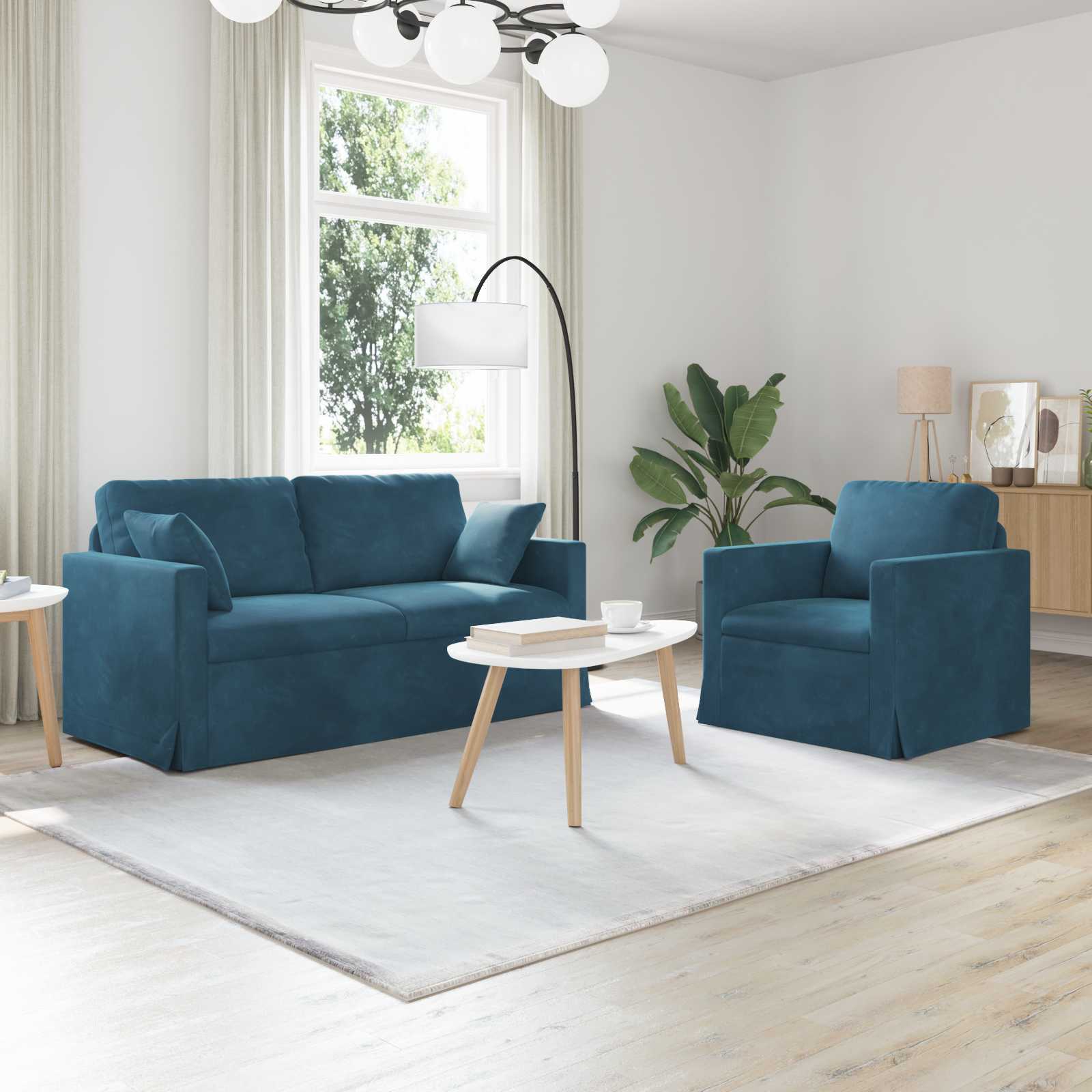 vidaXL Bank 2 pcs Lichtgrijs