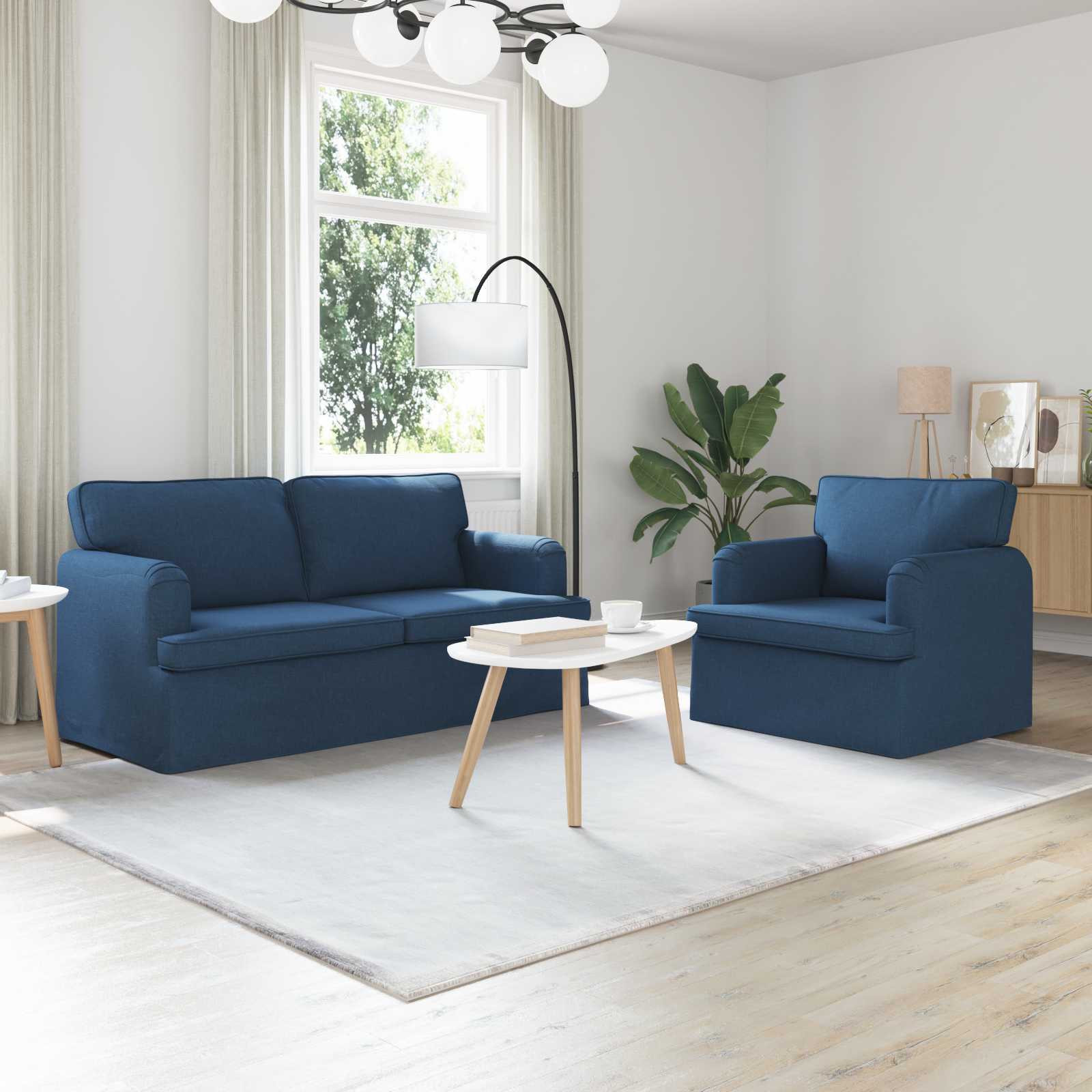 vidaXL Bank 2 pcs Lichtgrijs Metaal
