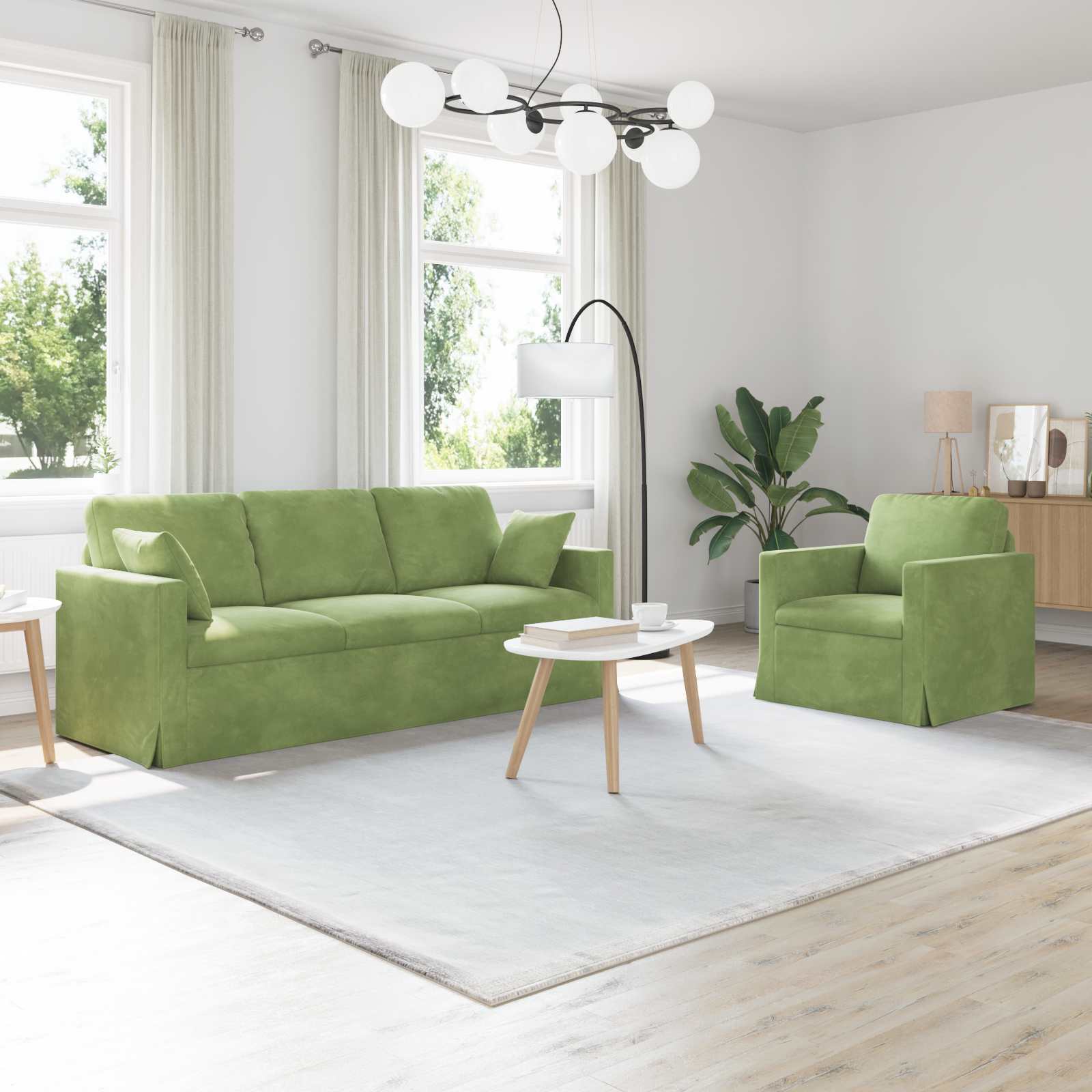 vidaXL Bank 2 pcs Lichtgrijs