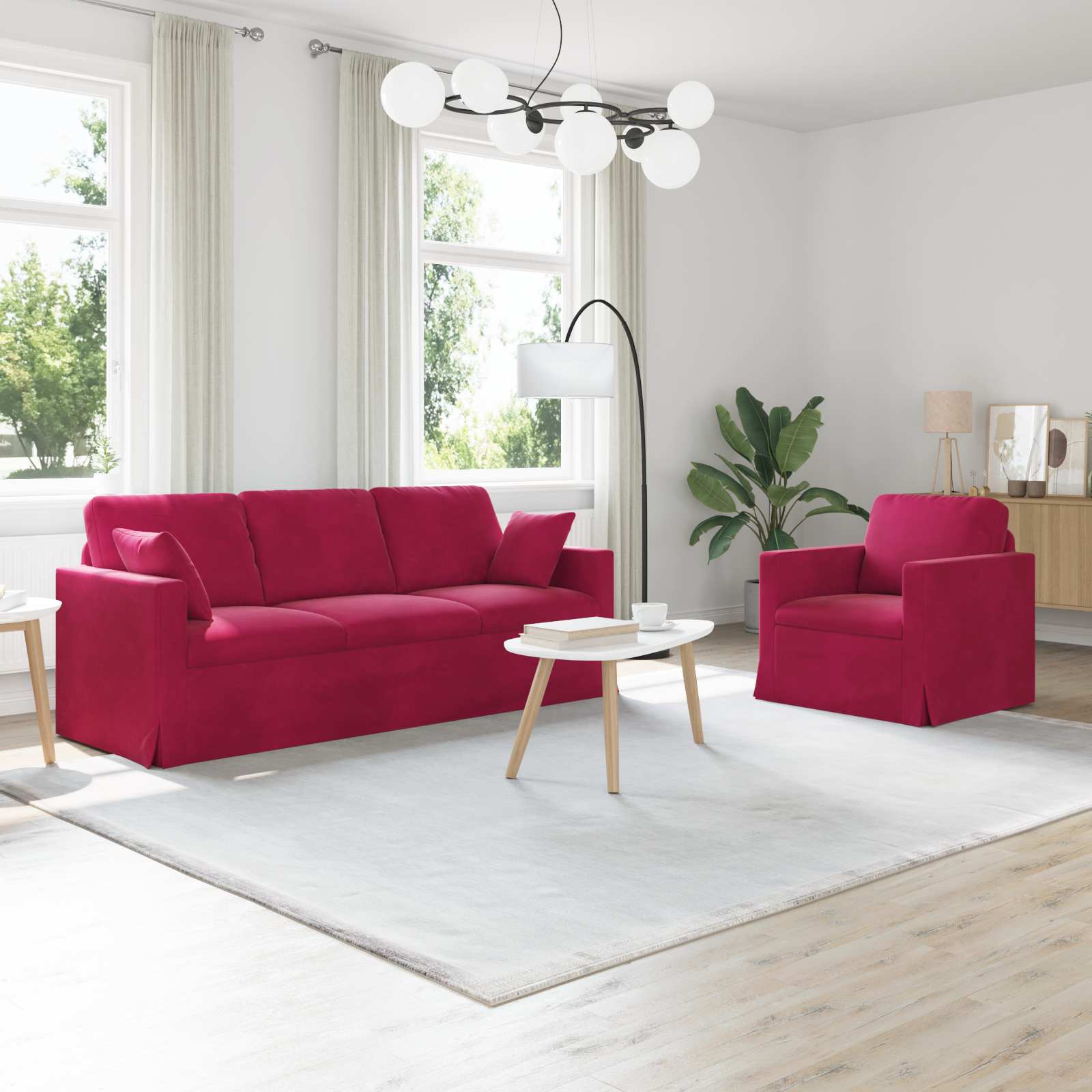 vidaXL Bank 2 pcs Lichtgrijs