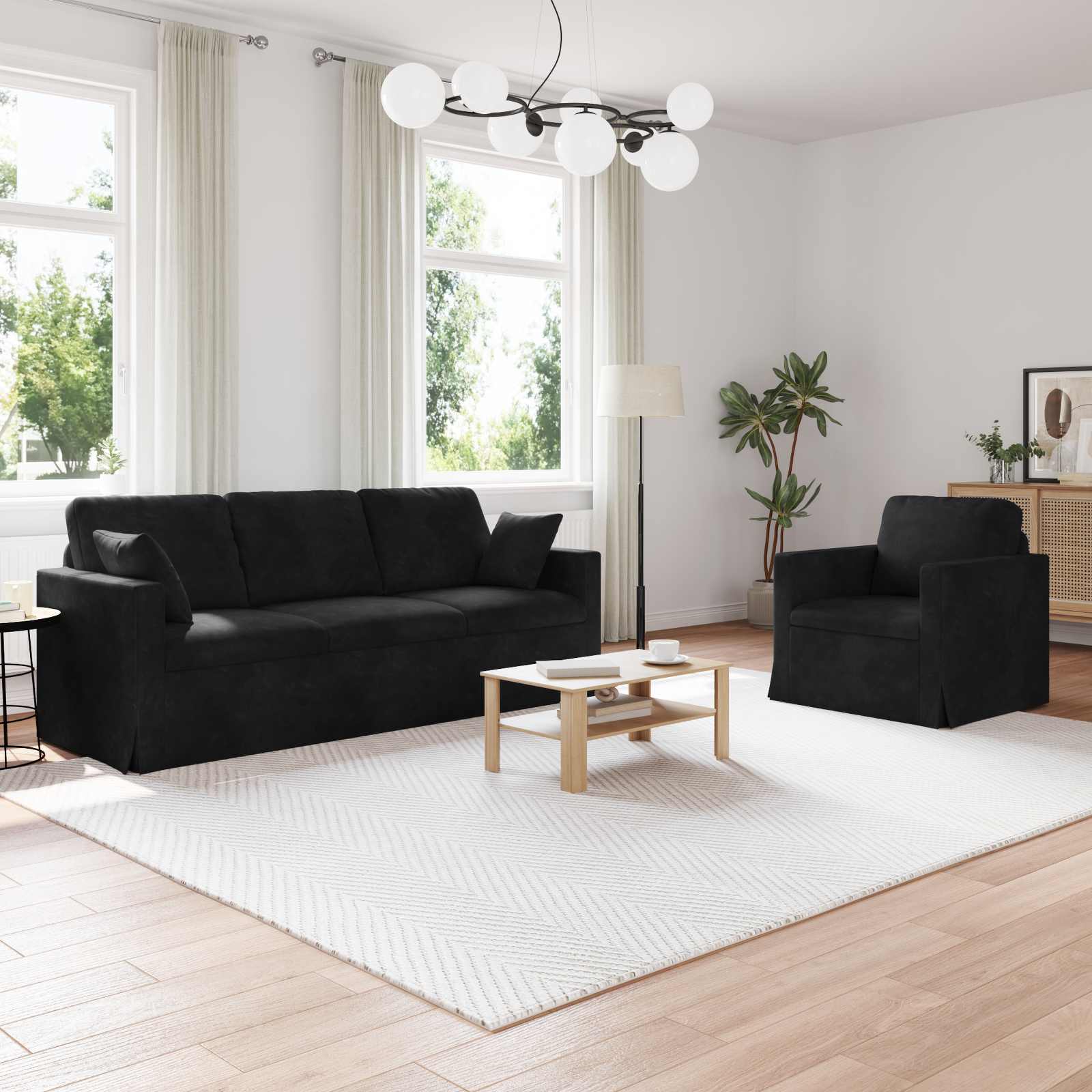 vidaXL Bank 2 pcs Lichtgrijs