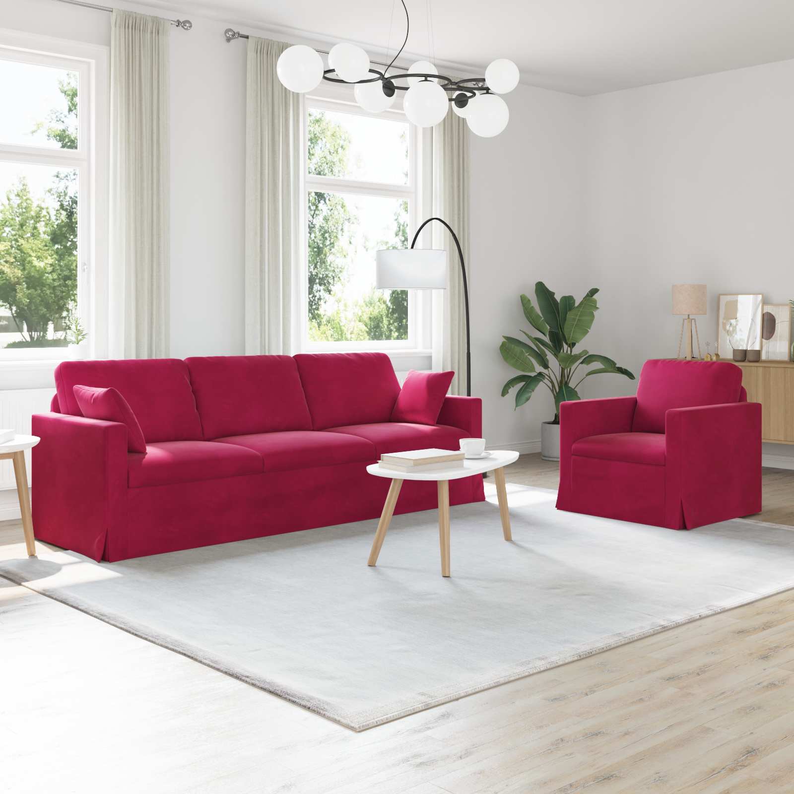 vidaXL Bank 2 pcs Lichtgrijs