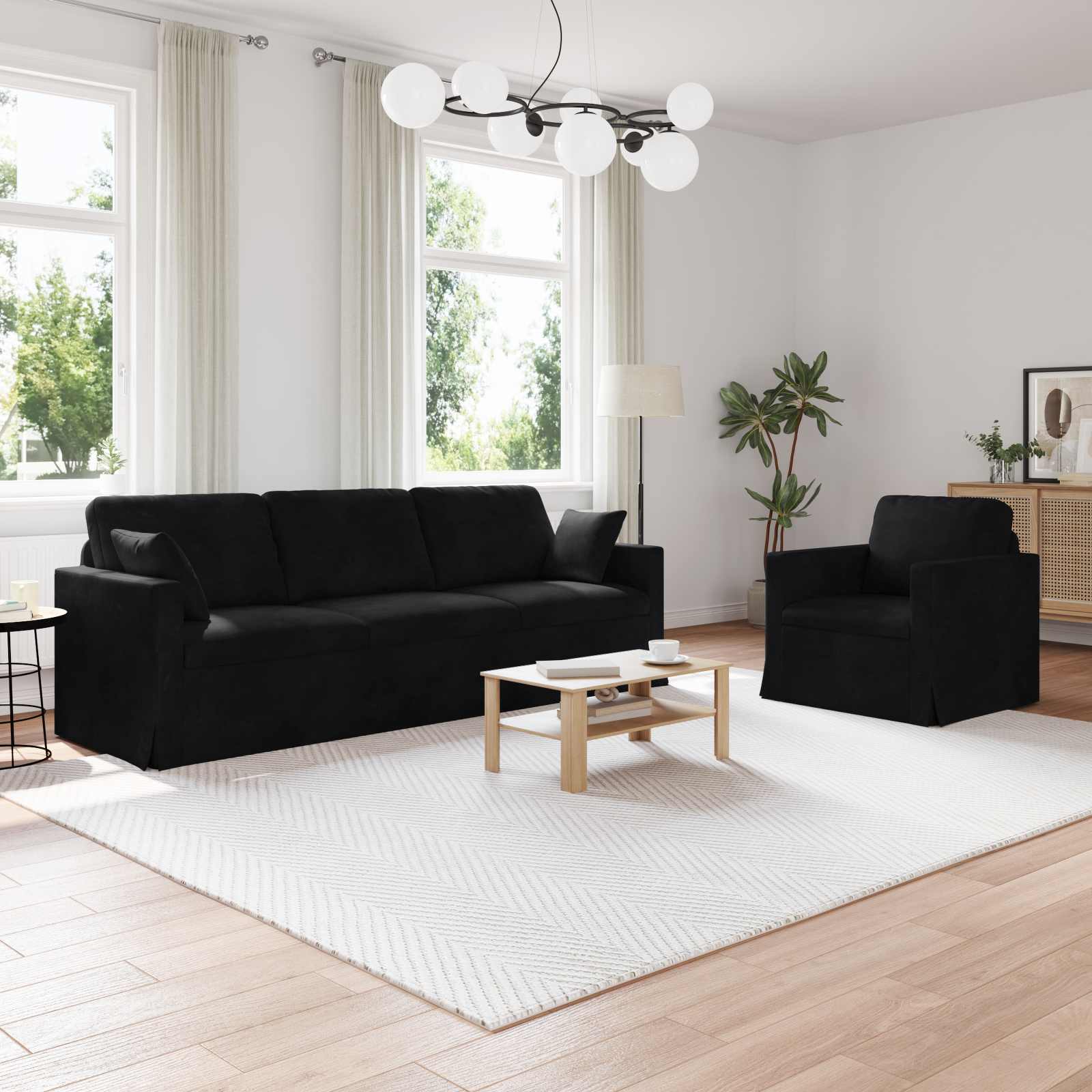 vidaXL Bank 2 pcs Lichtgrijs