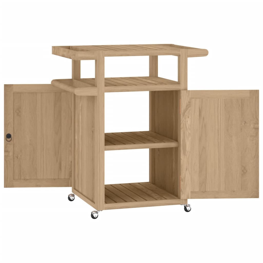 vidaXL Keukentrolley 70x50x90 cm massief teakhout
