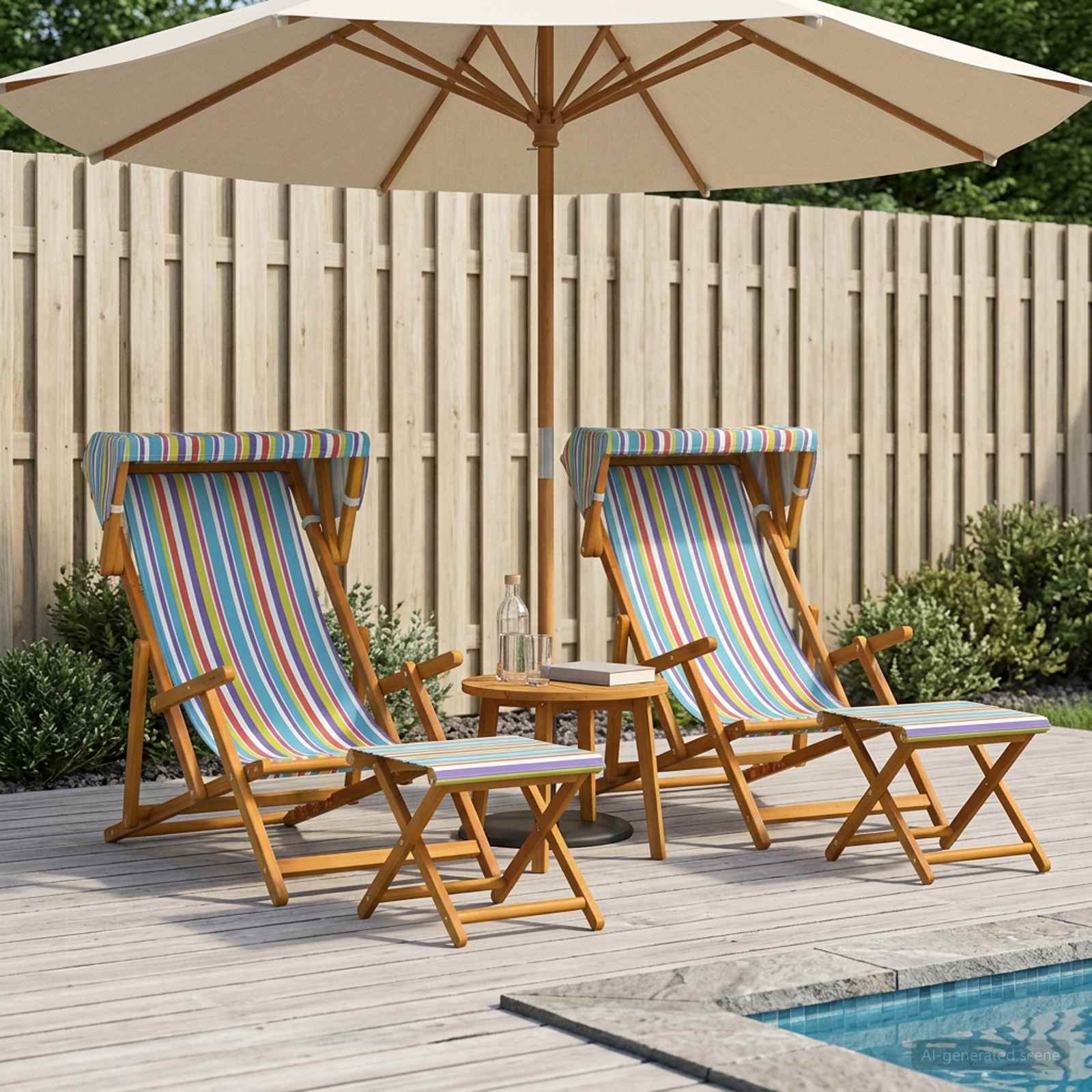 vidaXL Ligstoel 4 pcs 3 Positie massief eucalyptushout Meerkleurig