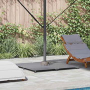 vidaXL Parasolvoet Donkergrijze houtlook 100 x 100 x 4 cm Staal