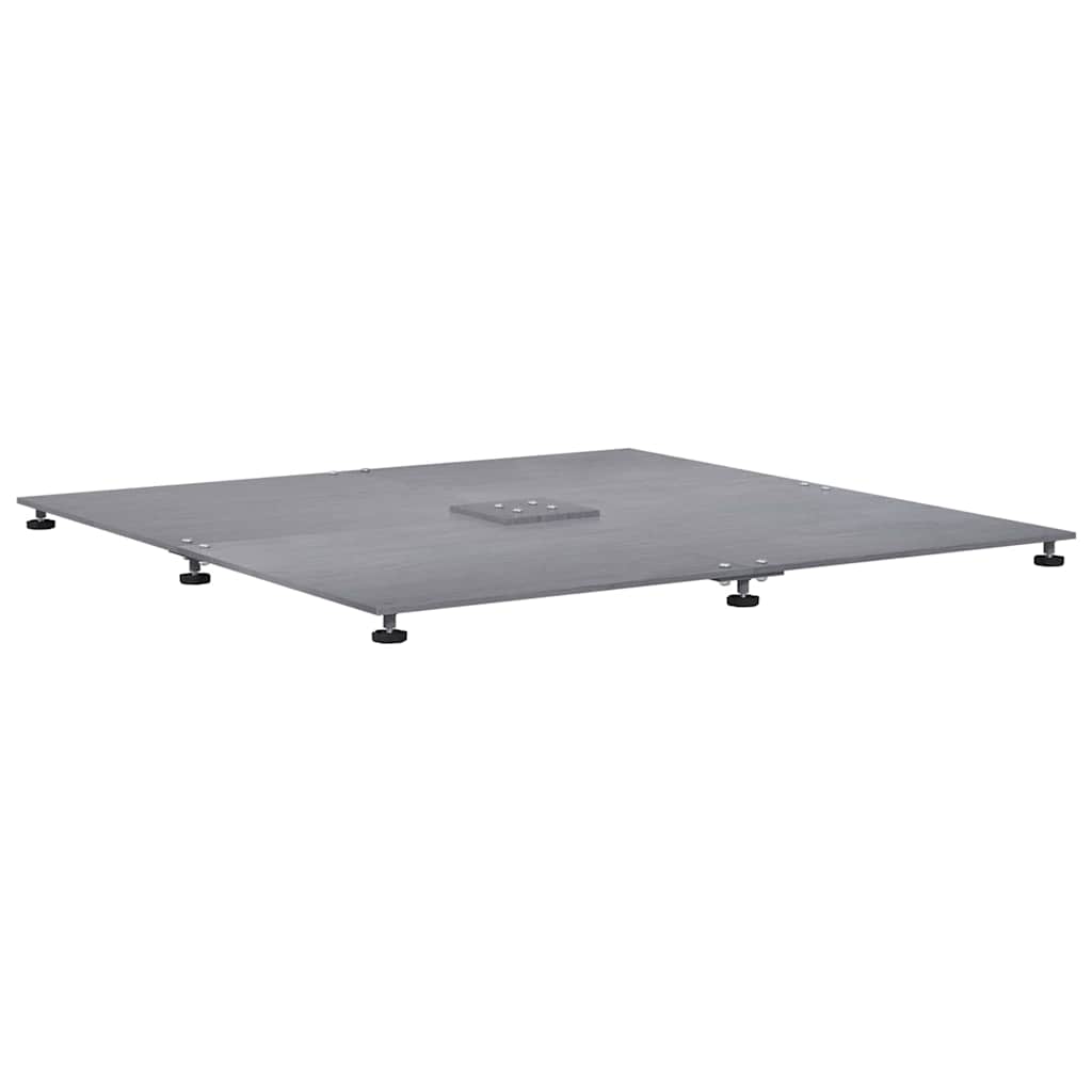 vidaXL Parasolvoet Donkergrijze houtlook 100 x 100 x 4 cm Staal