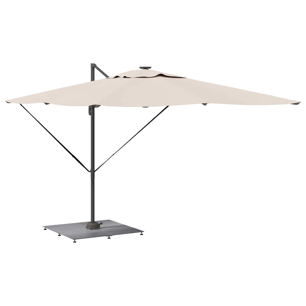 vidaXL Parasolvoet Donkergrijze houtlook 100 x 100 x 4 cm Staal