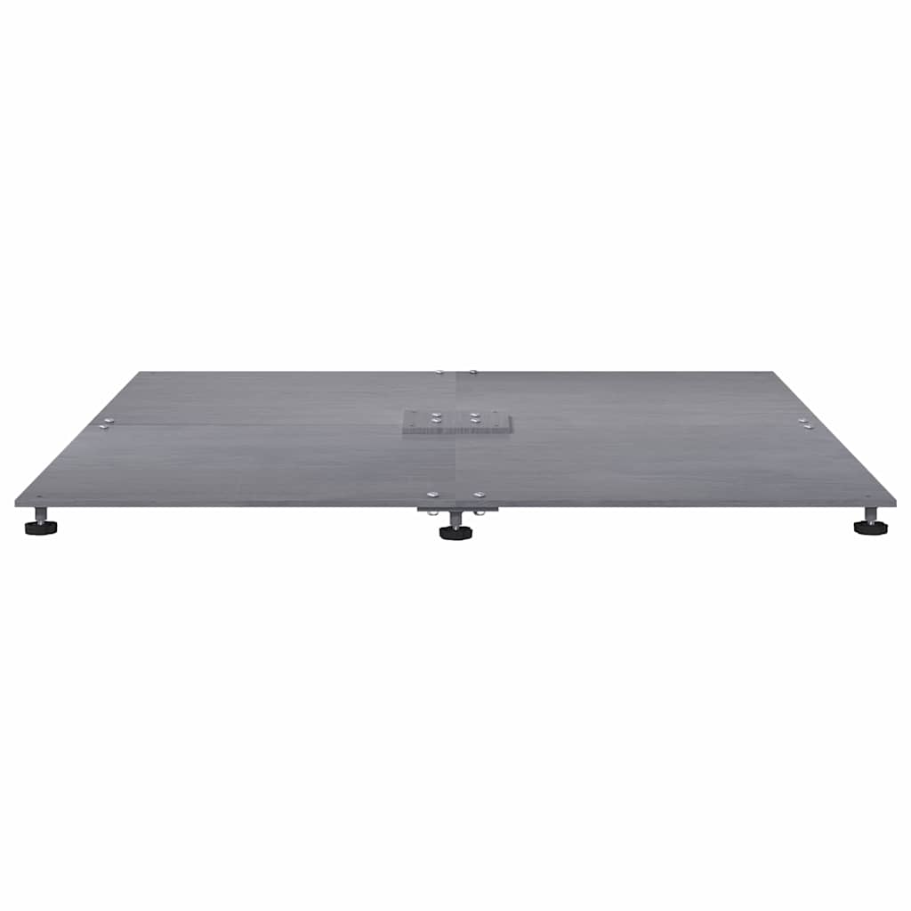 vidaXL Parasolvoet Donkergrijze houtlook 100 x 100 x 4 cm Staal