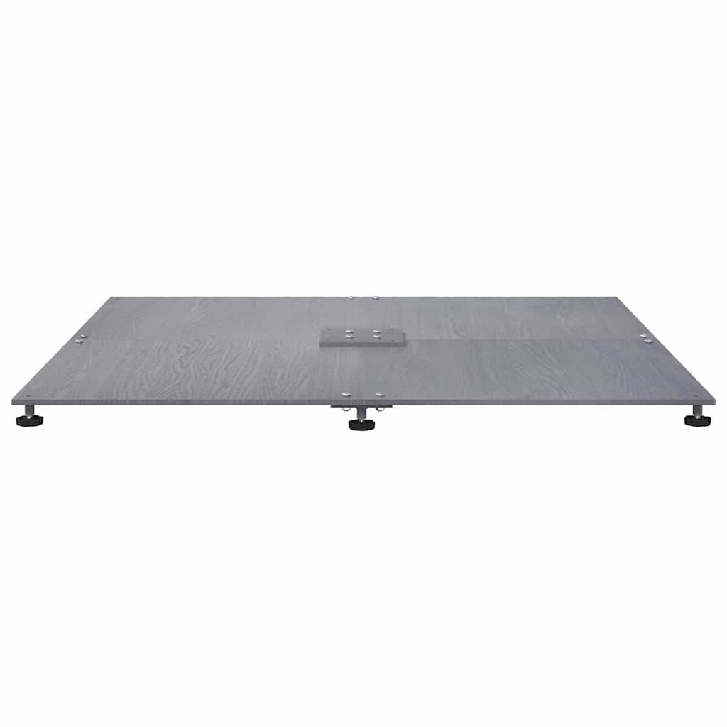vidaXL Parasolvoet Donkergrijze houtlook 100 x 100 x 4 cm Staal