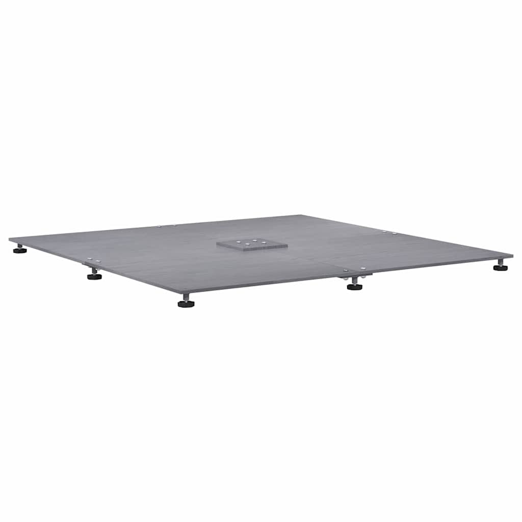 vidaXL Parasolvoet Donkergrijze houtlook 100 x 100 x 4 cm Staal