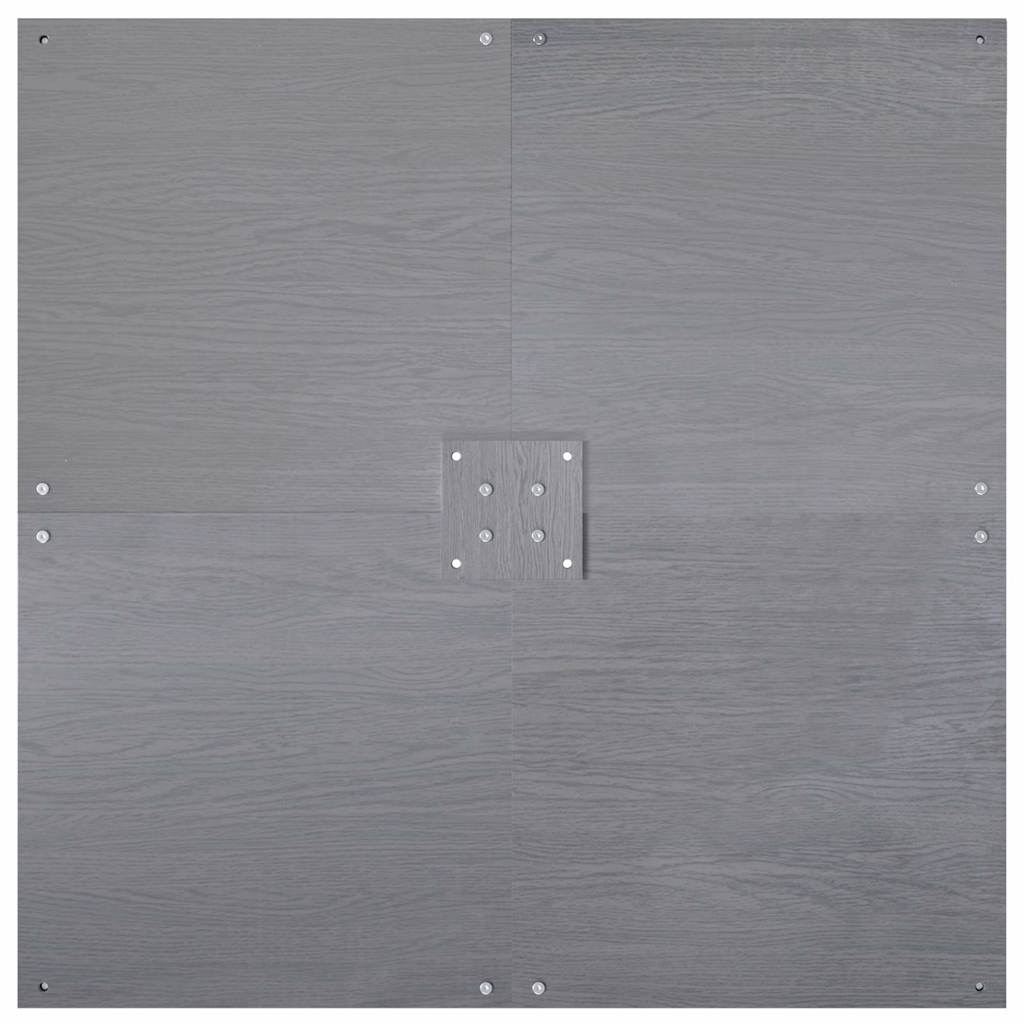vidaXL Parasolvoet Donkergrijze houtlook 100 x 100 x 4 cm Staal