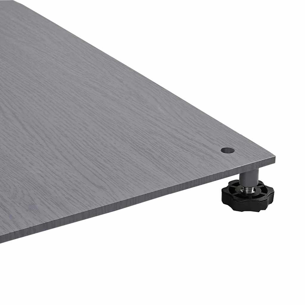 vidaXL Parasolvoet Donkergrijze houtlook 100 x 100 x 4 cm Staal