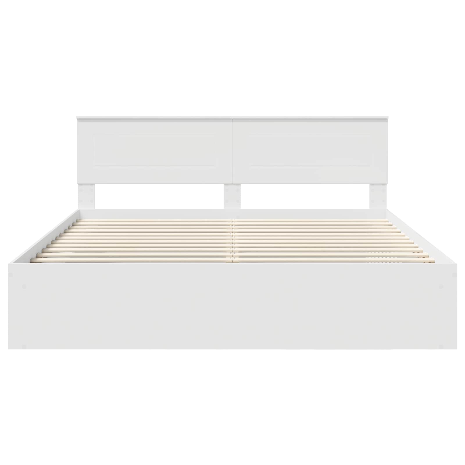 vidaXL Bedframe met hoofdeinde Beton 200 x 200 cm Bewerkt hout