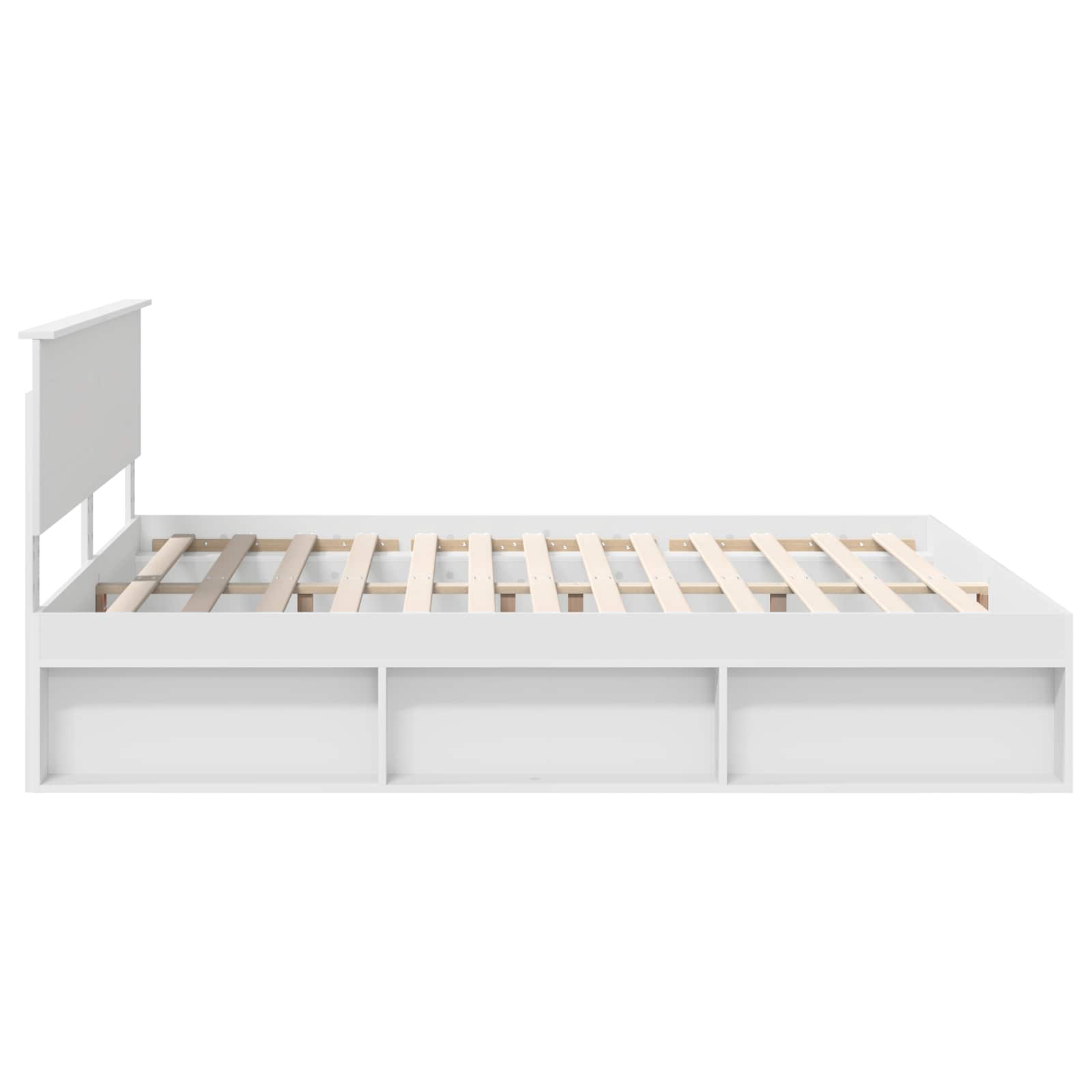 vidaXL Bedframe met hoofdeinde Beton 200 x 200 cm Bewerkt hout