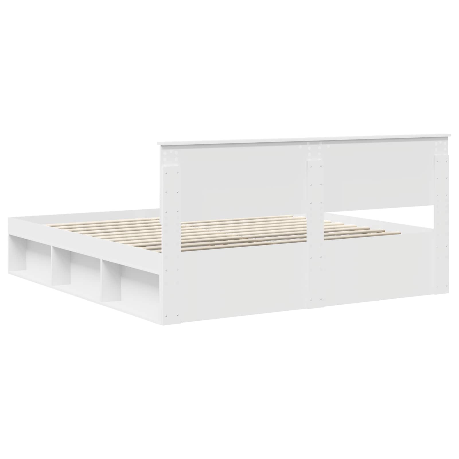 vidaXL Bedframe met hoofdeinde Beton 200 x 200 cm Bewerkt hout