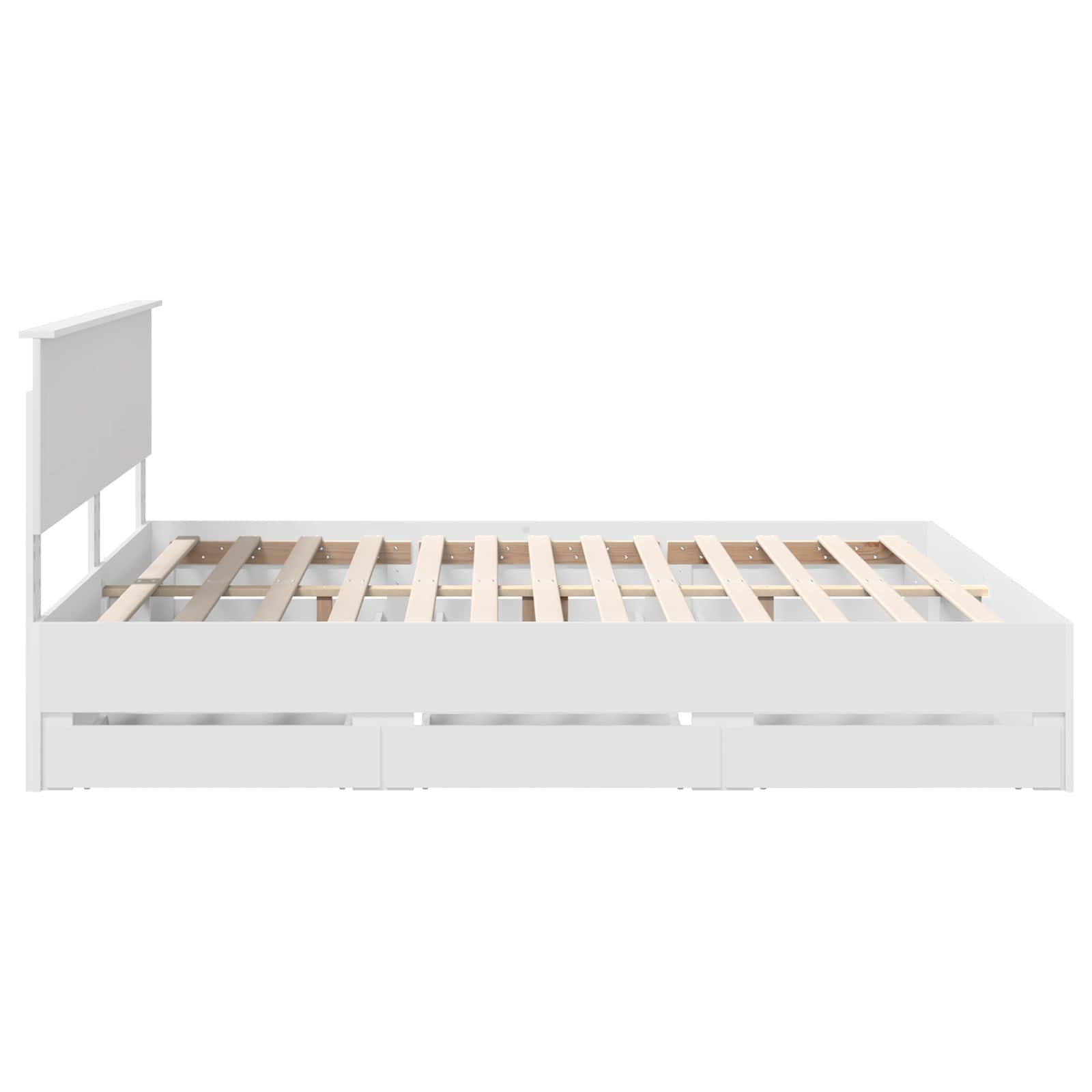 vidaXL Bedframe met lade met opslag Wit 200 x 200 cm Ingenieurshout