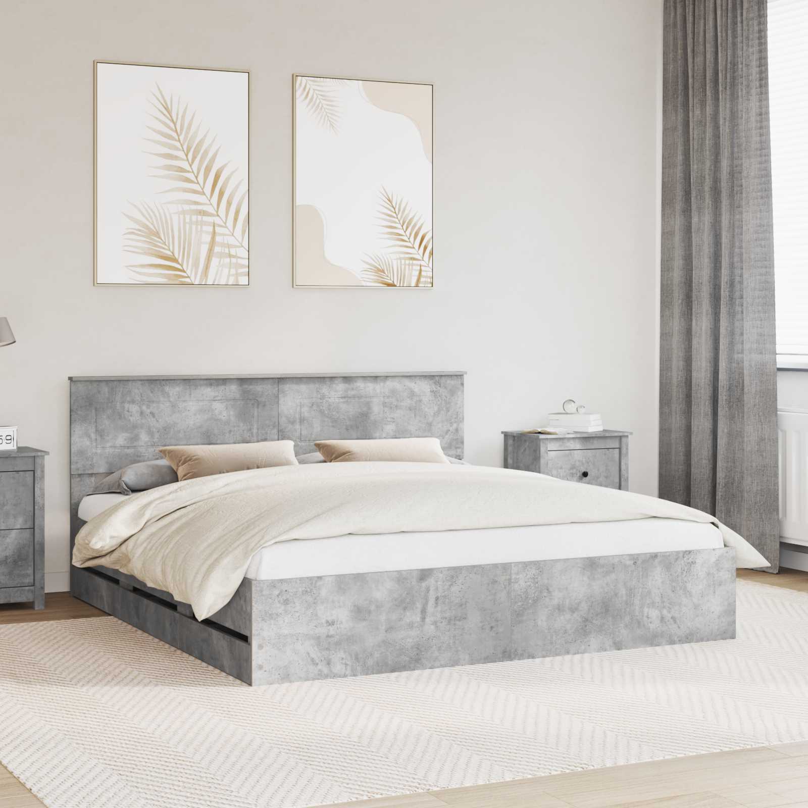 vidaXL Bedframe met lade met opslag Wit 200 x 200 cm Ingenieurshout