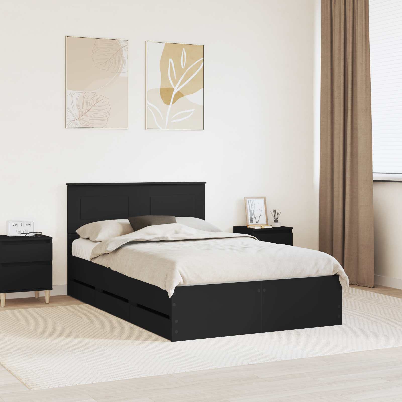 vidaXL Bedframe met lade met opslag Wit 200 x 200 cm Ingenieurshout