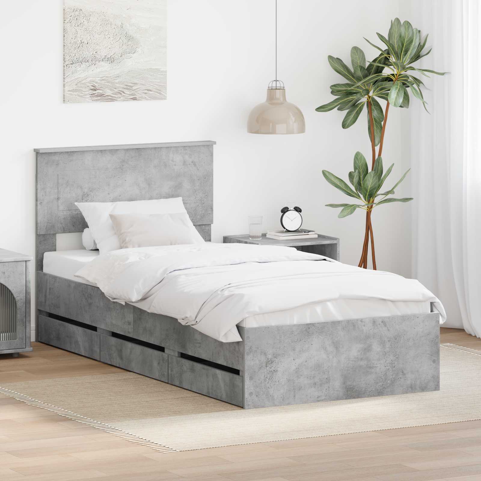 vidaXL Bedframe met lade met opslag Wit 200 x 200 cm Ingenieurshout
