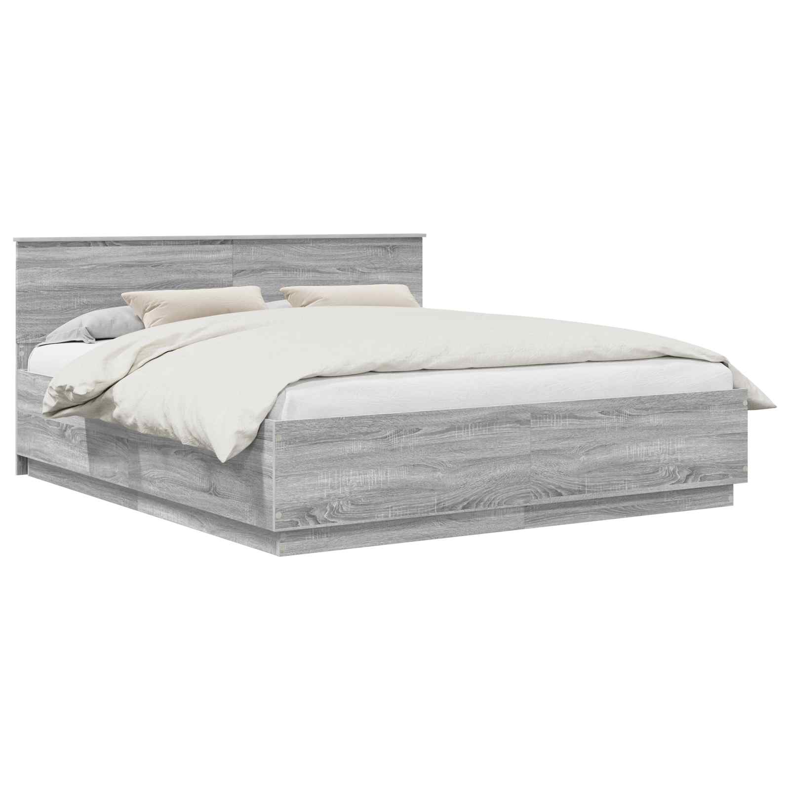 vidaXL Bedframe met hoofdeinde Wit 200 x 200 cm Bewerkt hout