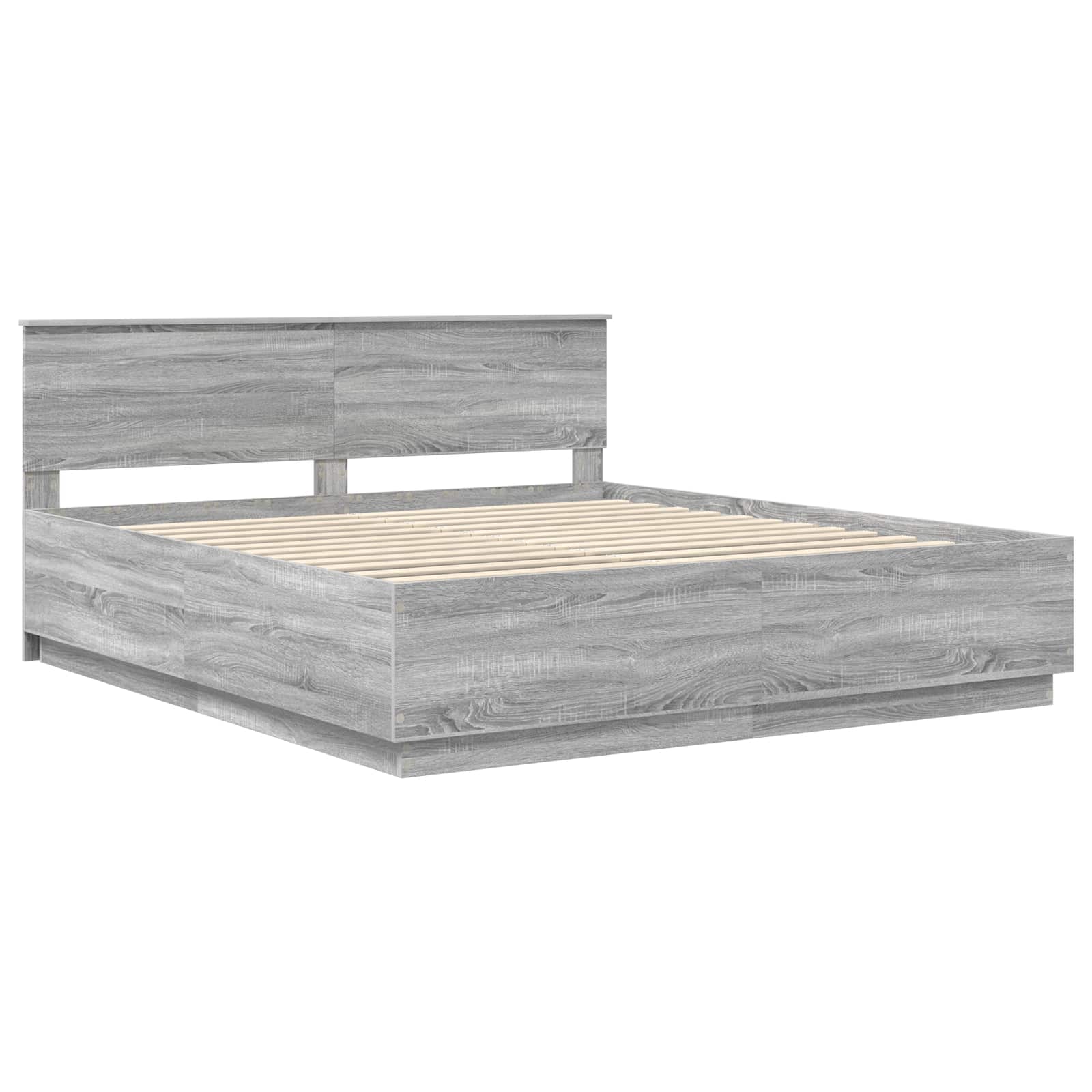 vidaXL Bedframe met hoofdeinde Wit 200 x 200 cm Bewerkt hout