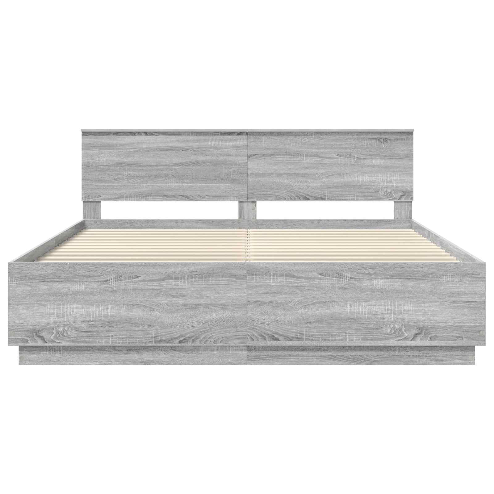 vidaXL Bedframe met hoofdeinde Wit 200 x 200 cm Bewerkt hout