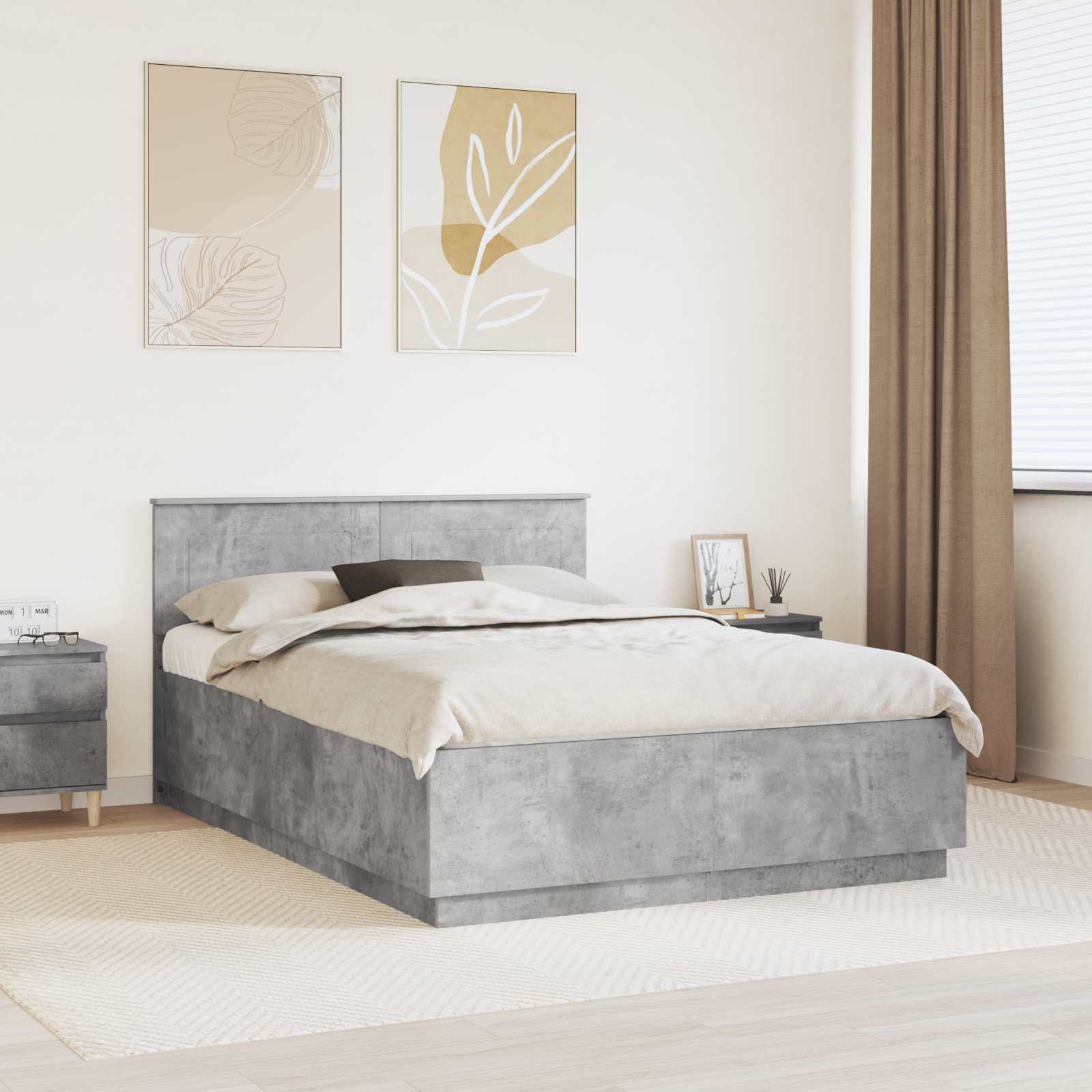 vidaXL Bedframe met hoofdeinde Wit 200 x 200 cm Bewerkt hout