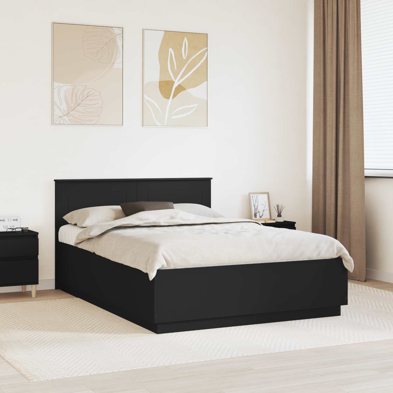 vidaXL Bedframe met hoofdeinde Wit 200 x 200 cm Bewerkt hout