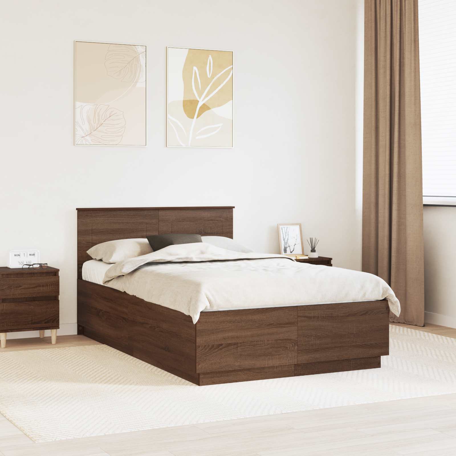 vidaXL Bedframe met hoofdeinde Wit 200 x 200 cm Bewerkt hout