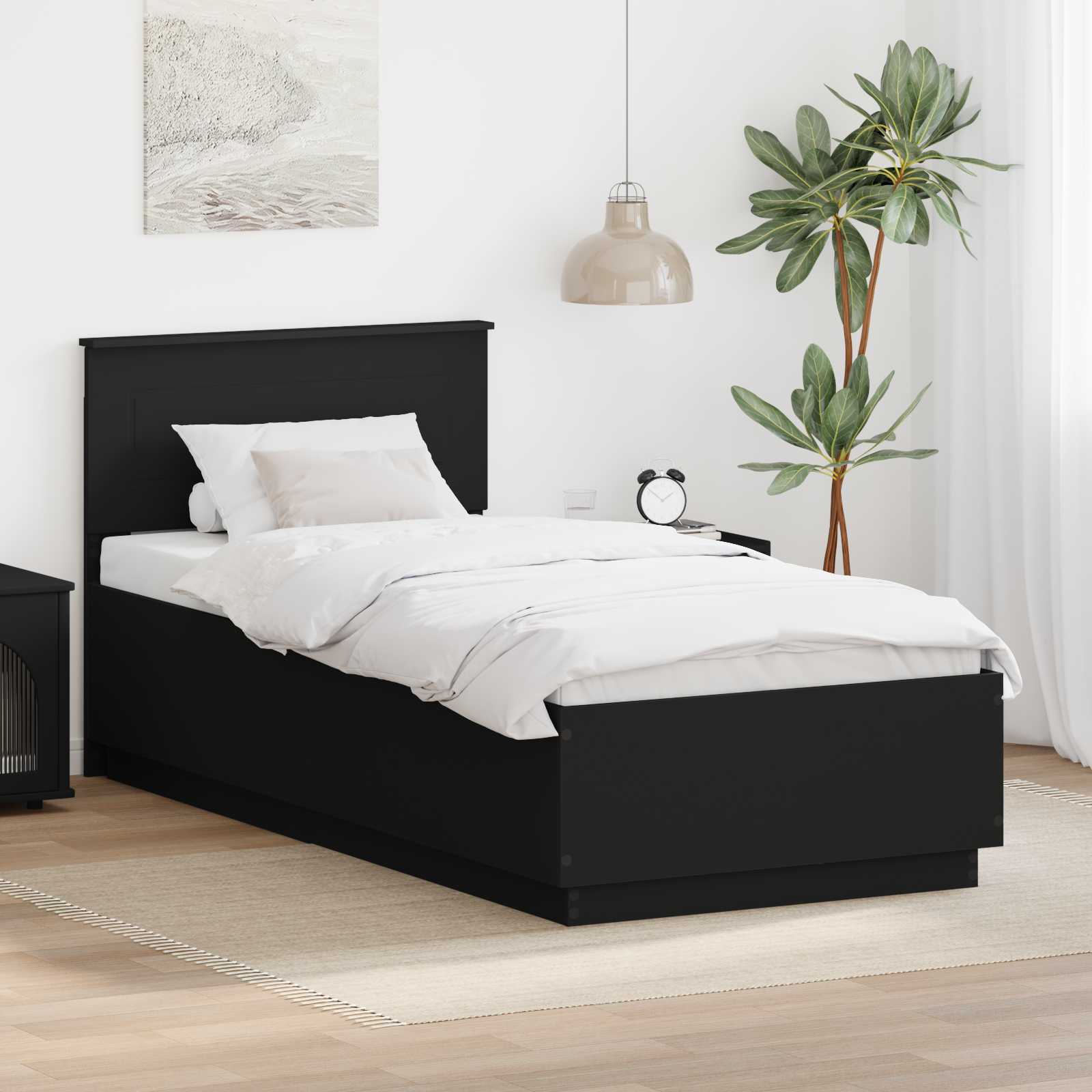 vidaXL Bedframe met hoofdeinde Wit 200 x 200 cm Bewerkt hout