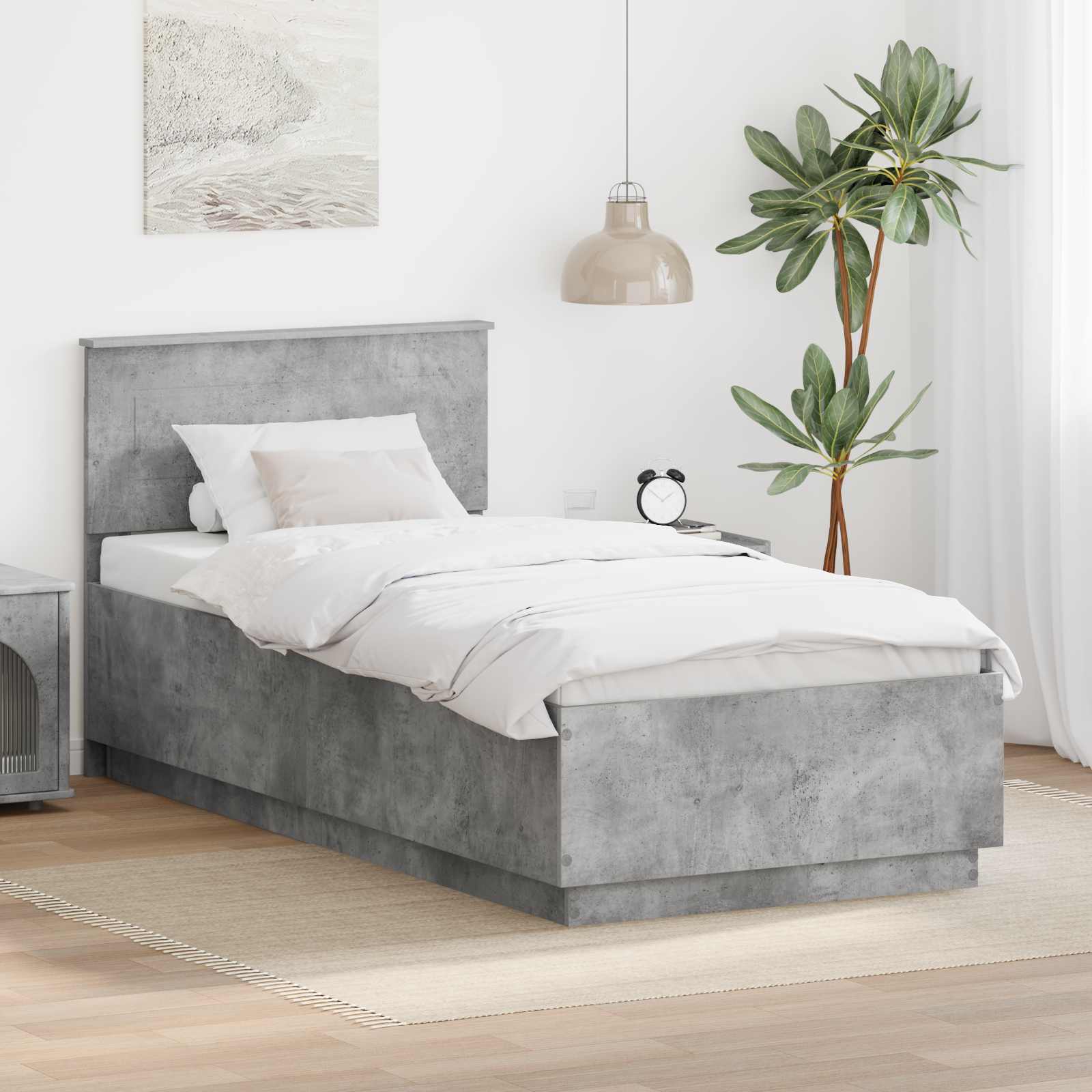 vidaXL Bedframe met hoofdeinde Wit 200 x 200 cm Bewerkt hout
