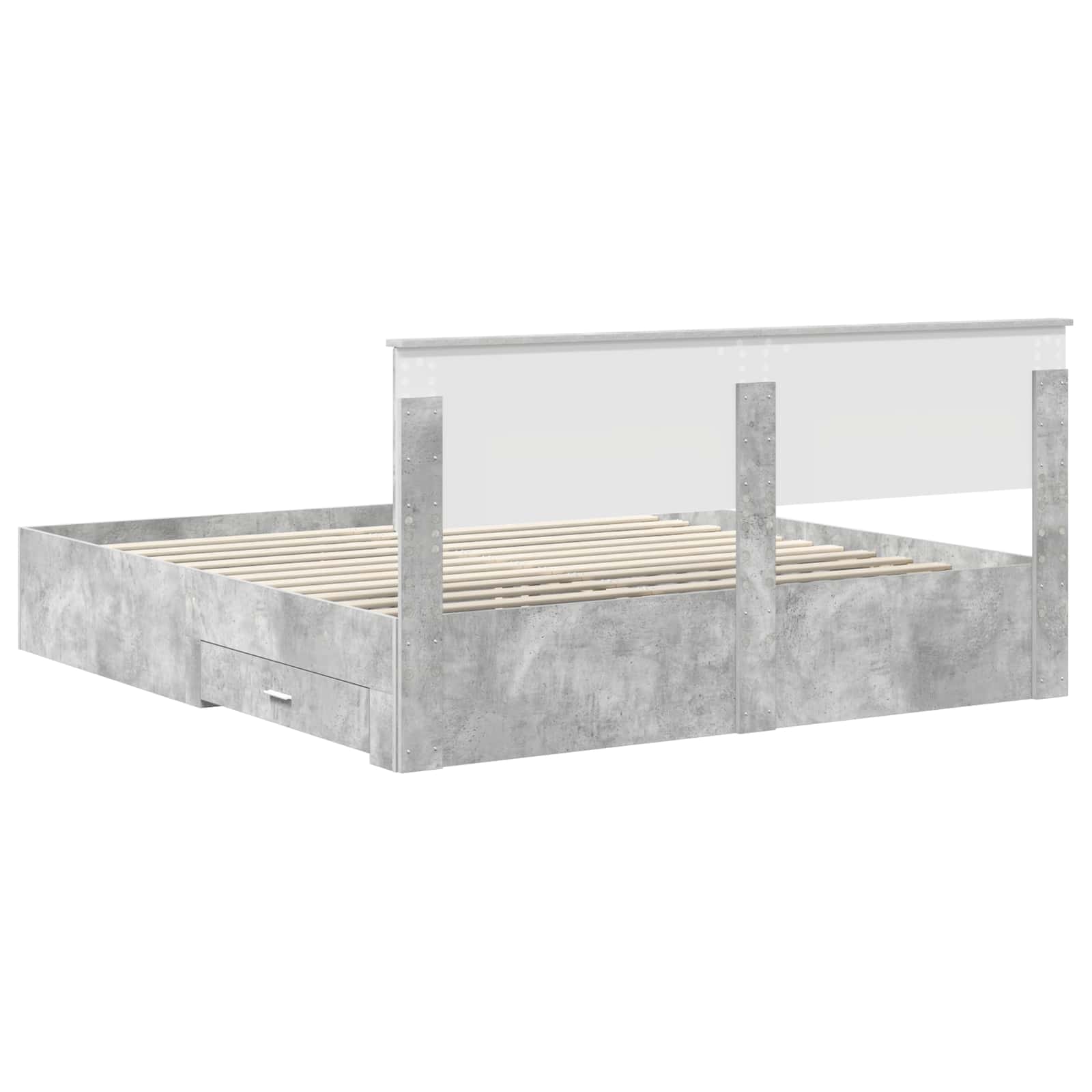 vidaXL Bedframe met lade Zwart en Zilver 200 x 200 cm Bewerkt hout