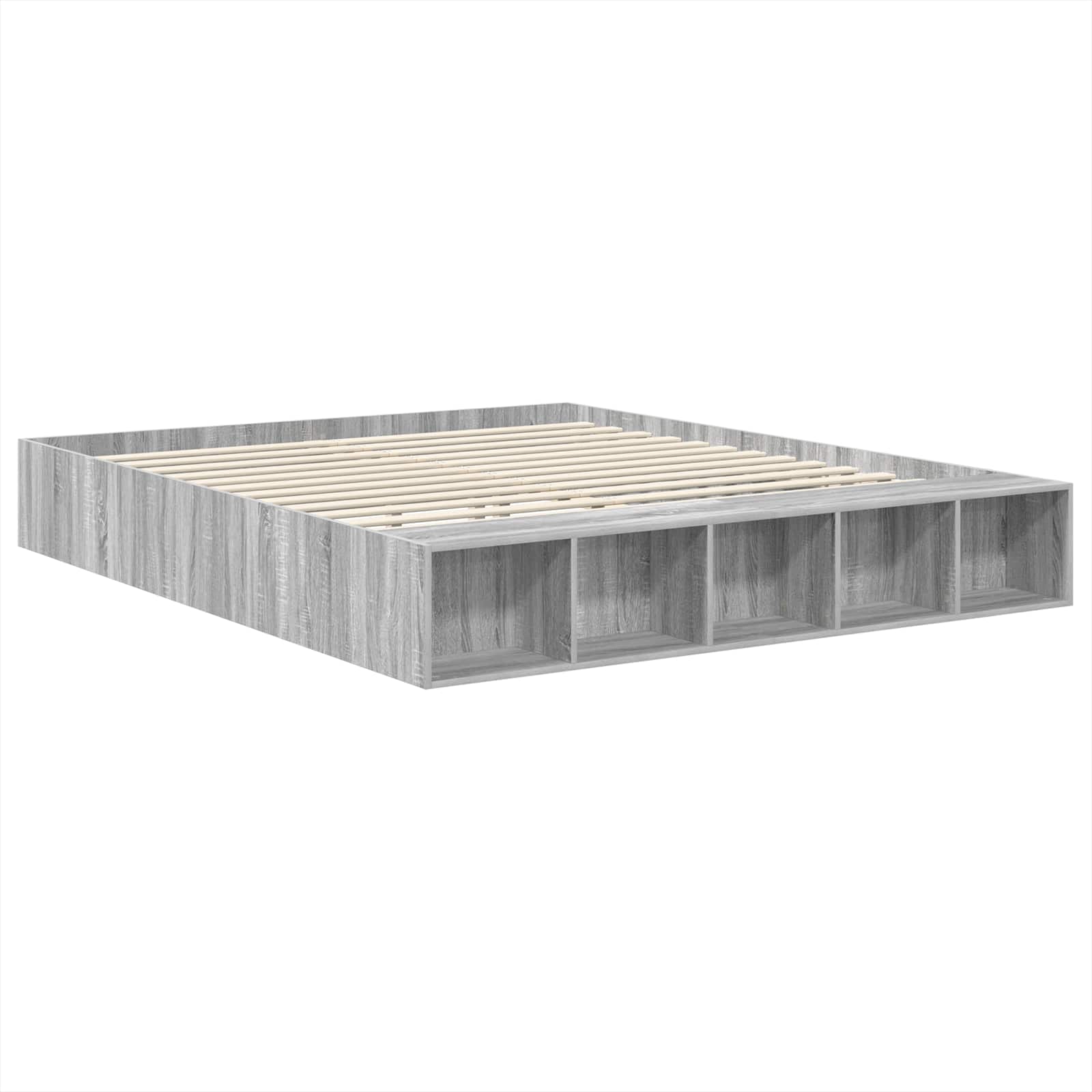 vidaXL Bedframe met plank Sonoma Eiken 200 x 200 cm Bewerkt hout