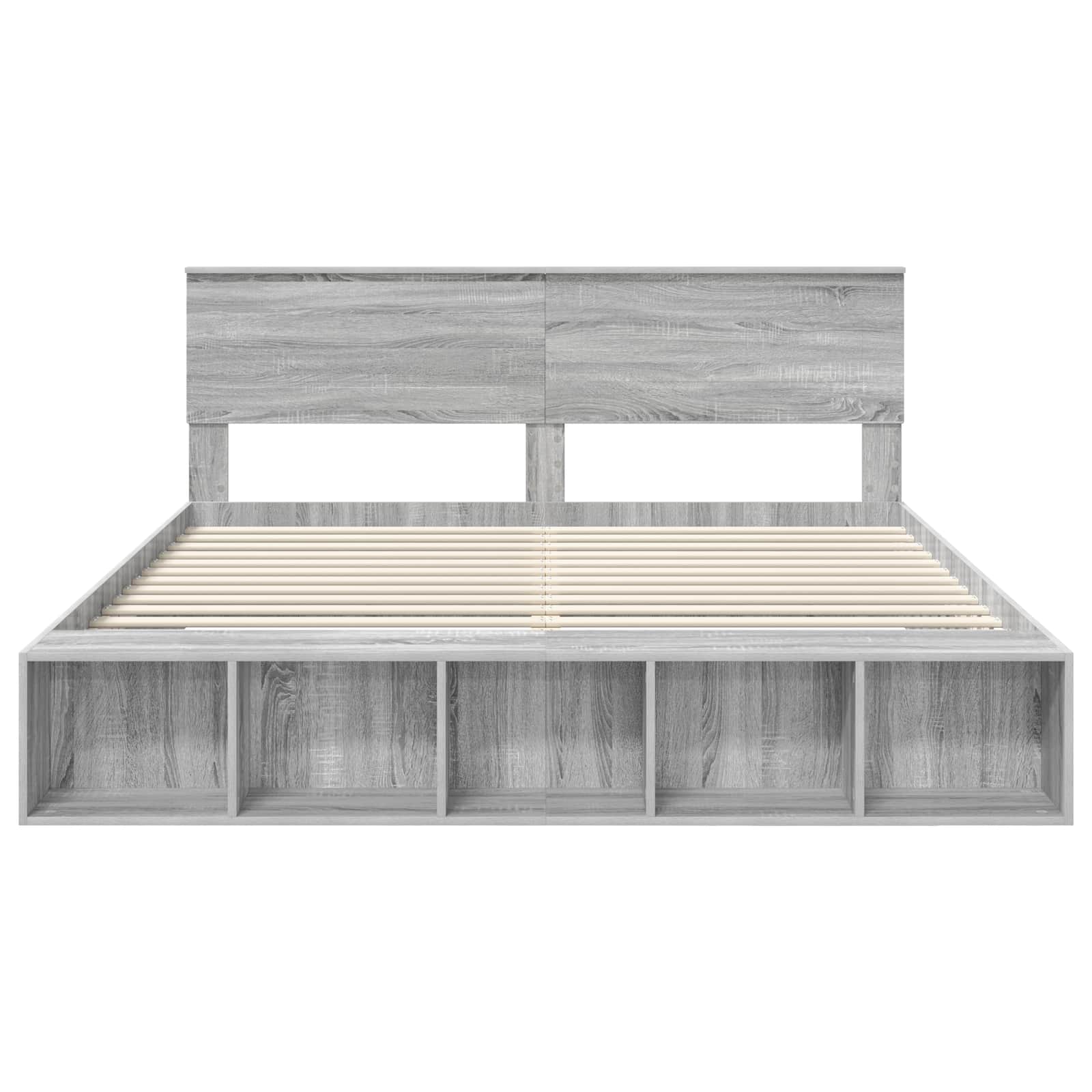 vidaXL Bedframe met plank Sonoma Eiken 200 x 200 cm Bewerkt hout