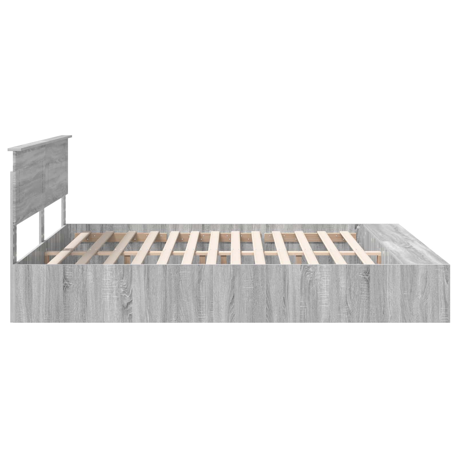 vidaXL Bedframe met plank Sonoma Eiken 200 x 200 cm Bewerkt hout